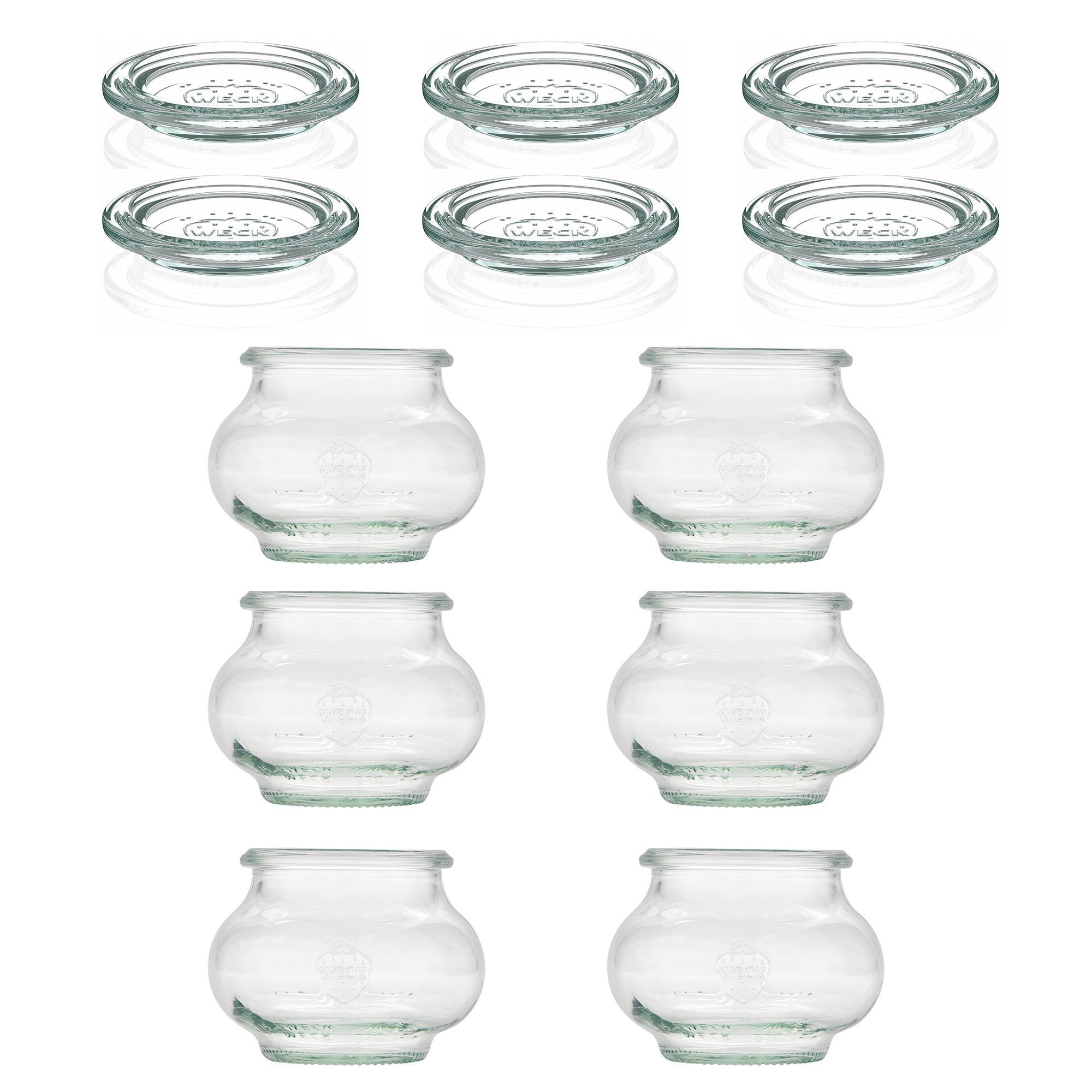 6x 220 ml WECK-Schmuckglas mit Glasdeckel RR 60