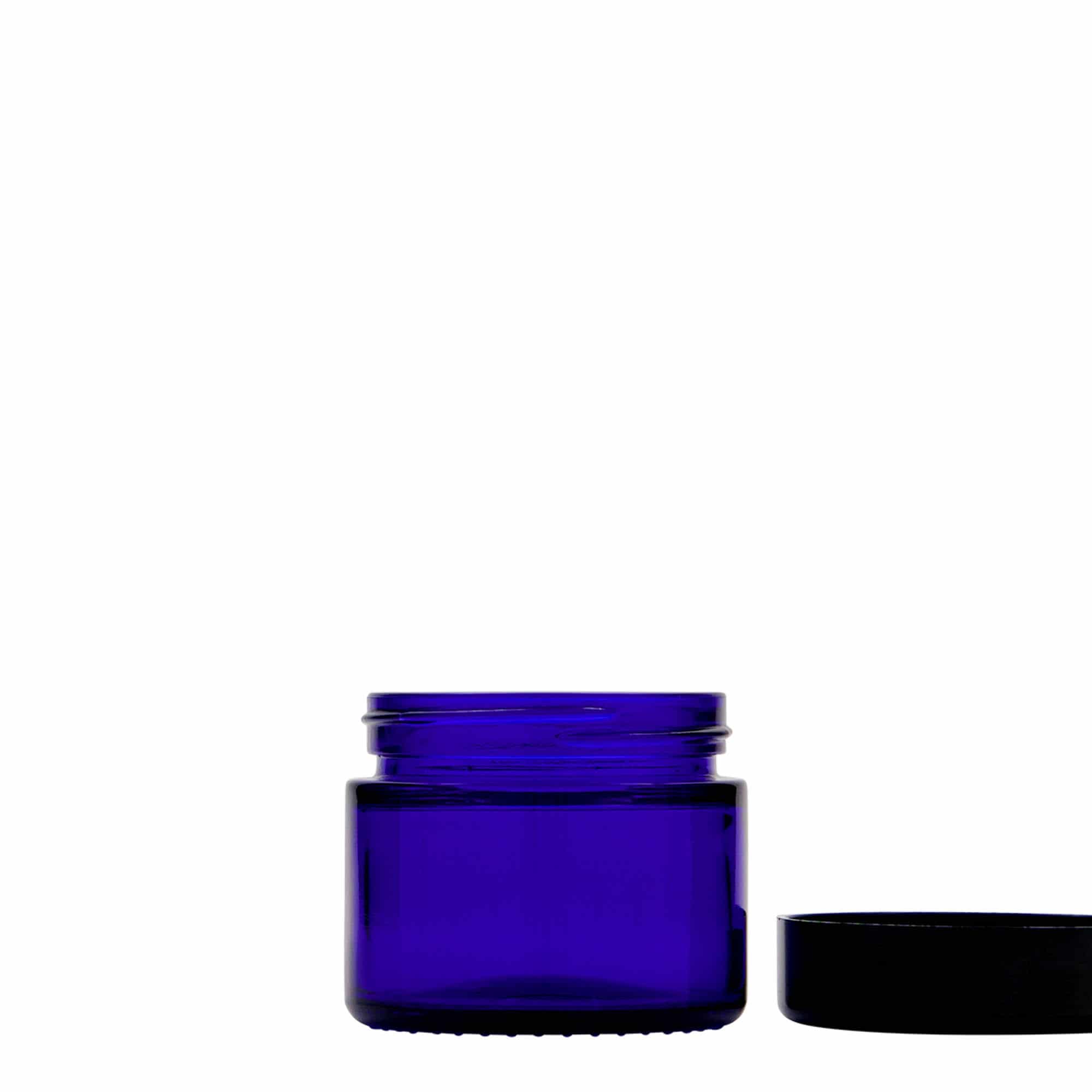 50 ml Tiegel 'Blue Edition', Glas, royalblau, Mündung: Schraubverschluss