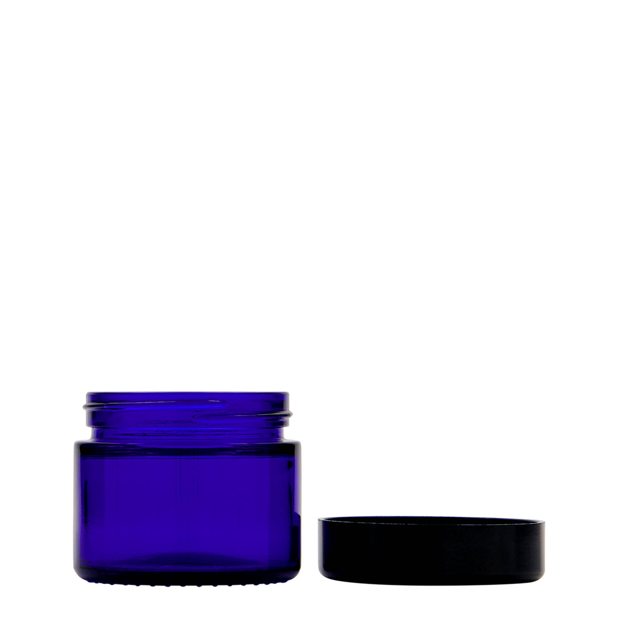 50 ml Tiegel 'Blue Edition', Glas, royalblau, Mündung: Schraubverschluss 50 ml Tiegel 'Blue Edition', Glas, royalblau, Mündung: Schraubverschluss