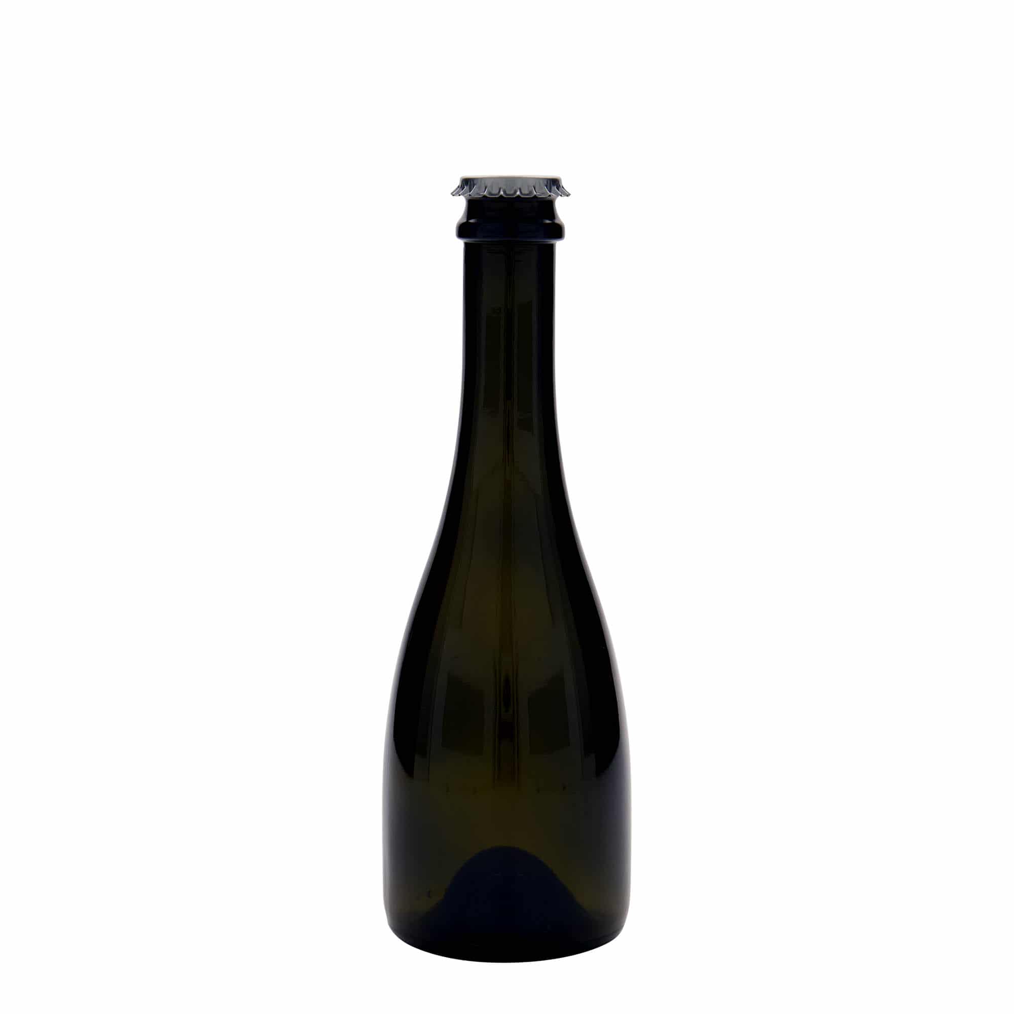 330 ml Bier-/Sektflasche „Tosca“, Glas, antikgrün, Mündung: Kronkorken