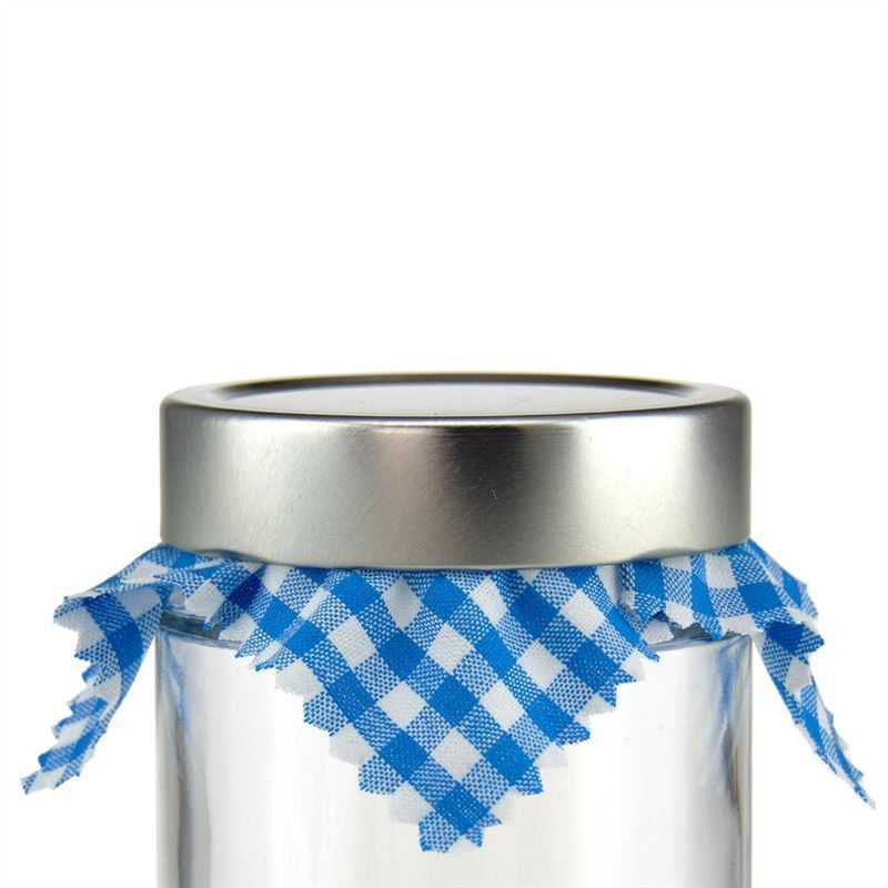 Stoffdeckchen kariert 12x12, quadratisch, Textil, blau, Mündung: TO38-TO53