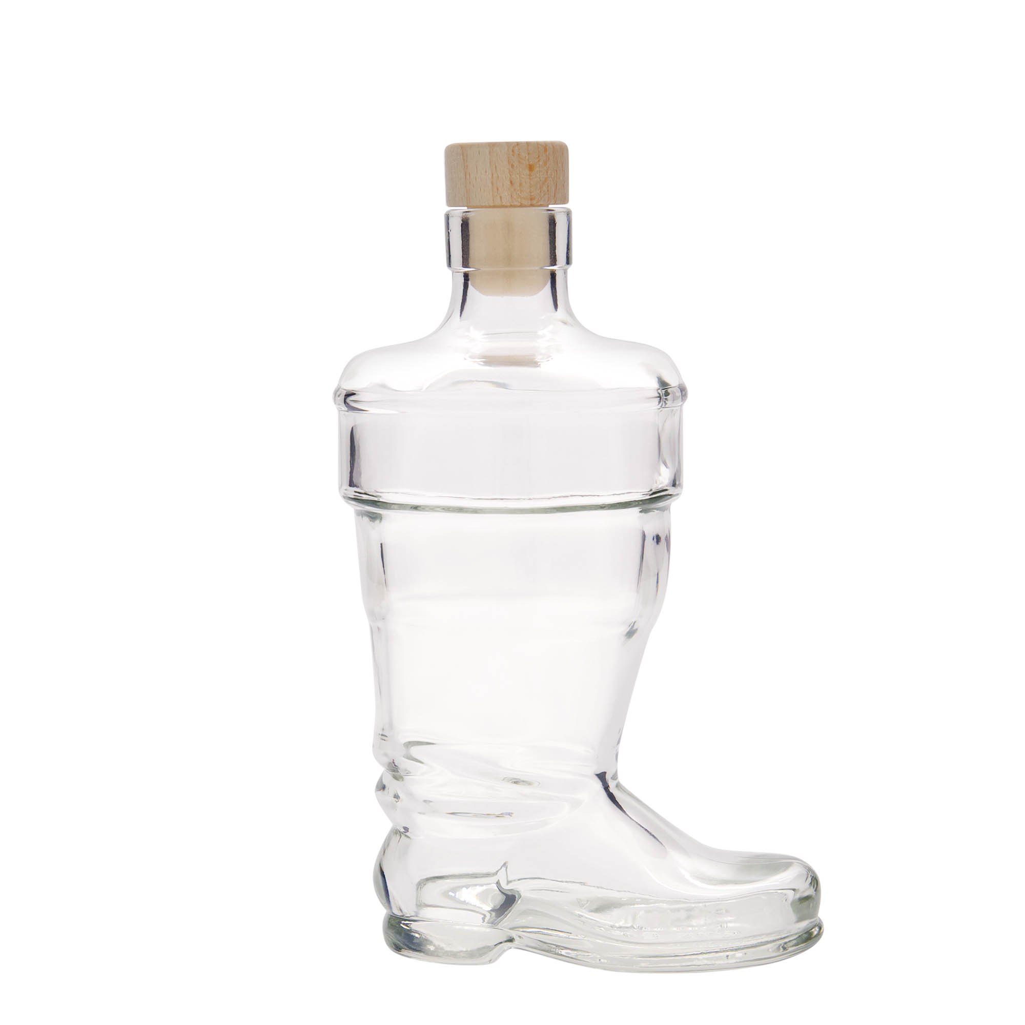 350 ml Glasflasche 'Stiefel', Mündung: Kork