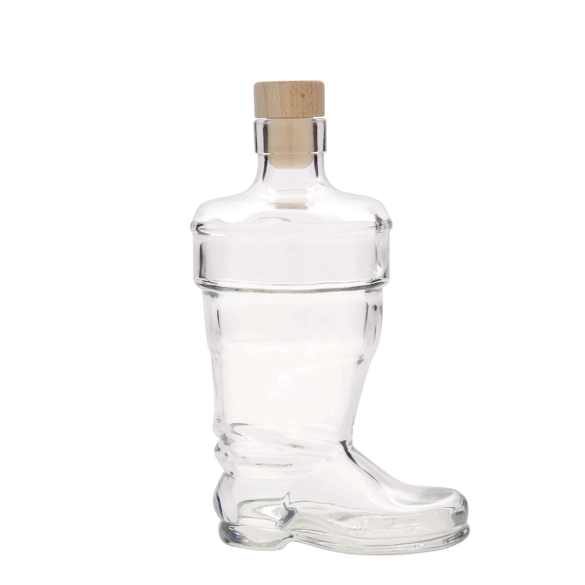 350 ml Glasflasche „Stiefel“, Mündung: Kork