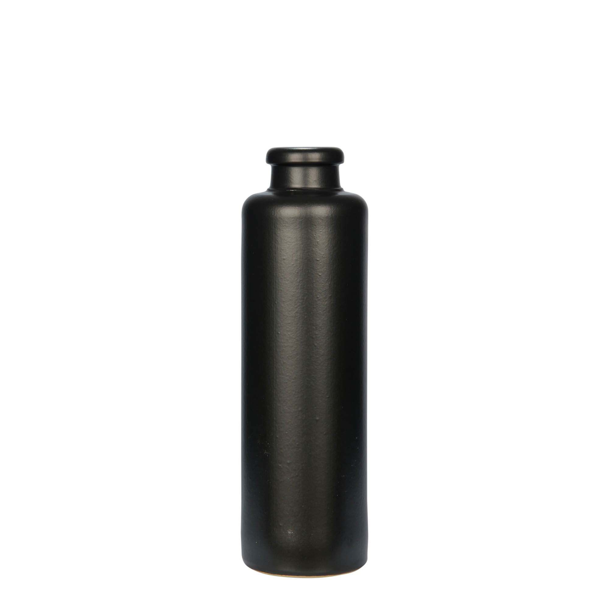 200 ml Tonkrug, Steinzeug, schwarz, Mündung: Kork