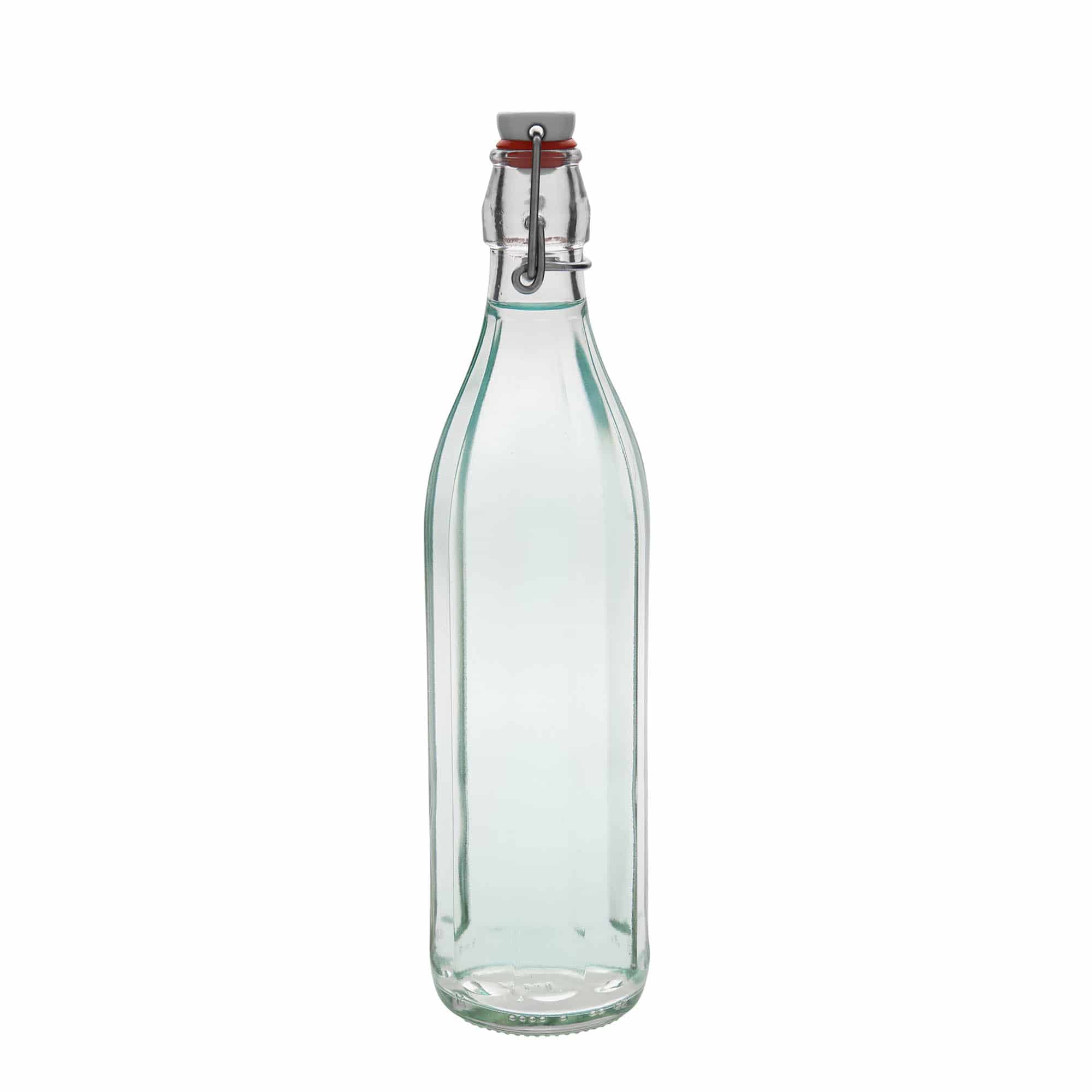750 ml Glasflasche „Bravo“, zehneckig, Mündung: Bügelverschluss