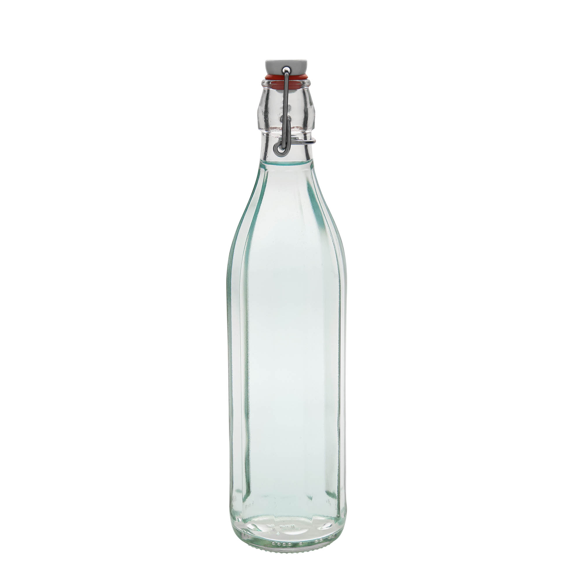 750 ml Glasflasche „Bravo“, zehneckig, Mündung: Bügelverschluss
