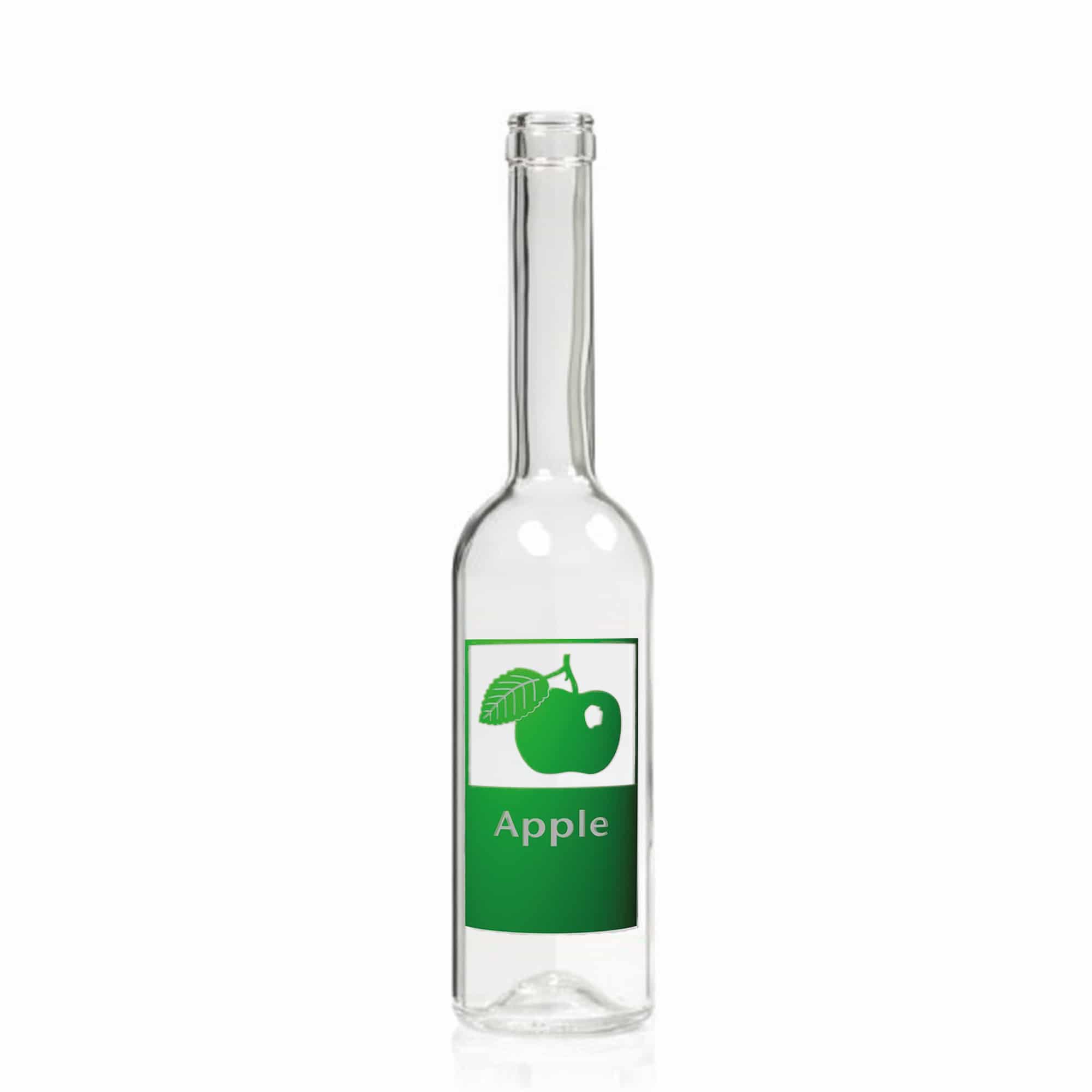 500 ml Glasflasche „Opera“, Motiv: Apple, Mündung: Kork