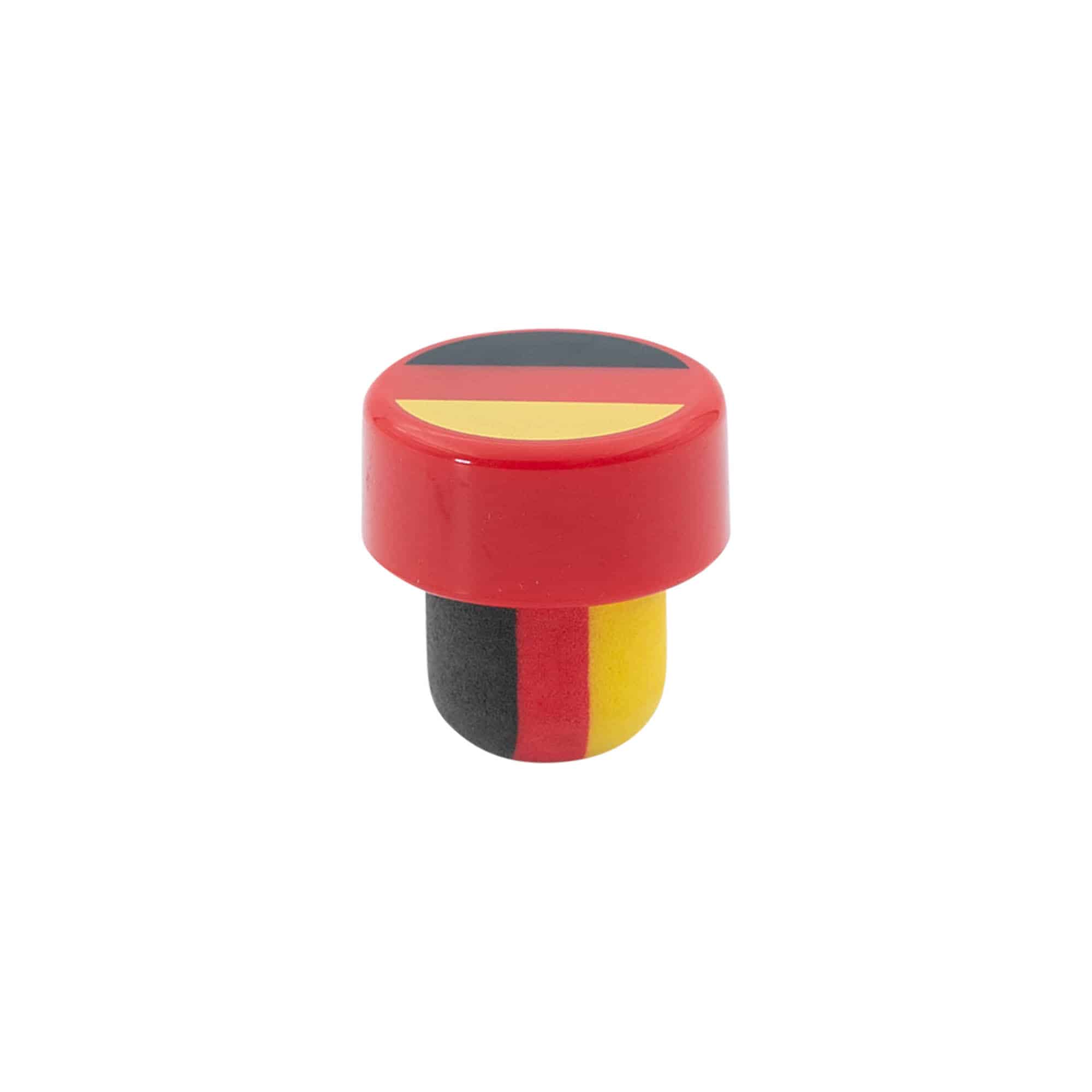 Griffkorken 19 mm „Deutschland“, Kunststoff, mehrfarbig, für Mündung: Kork