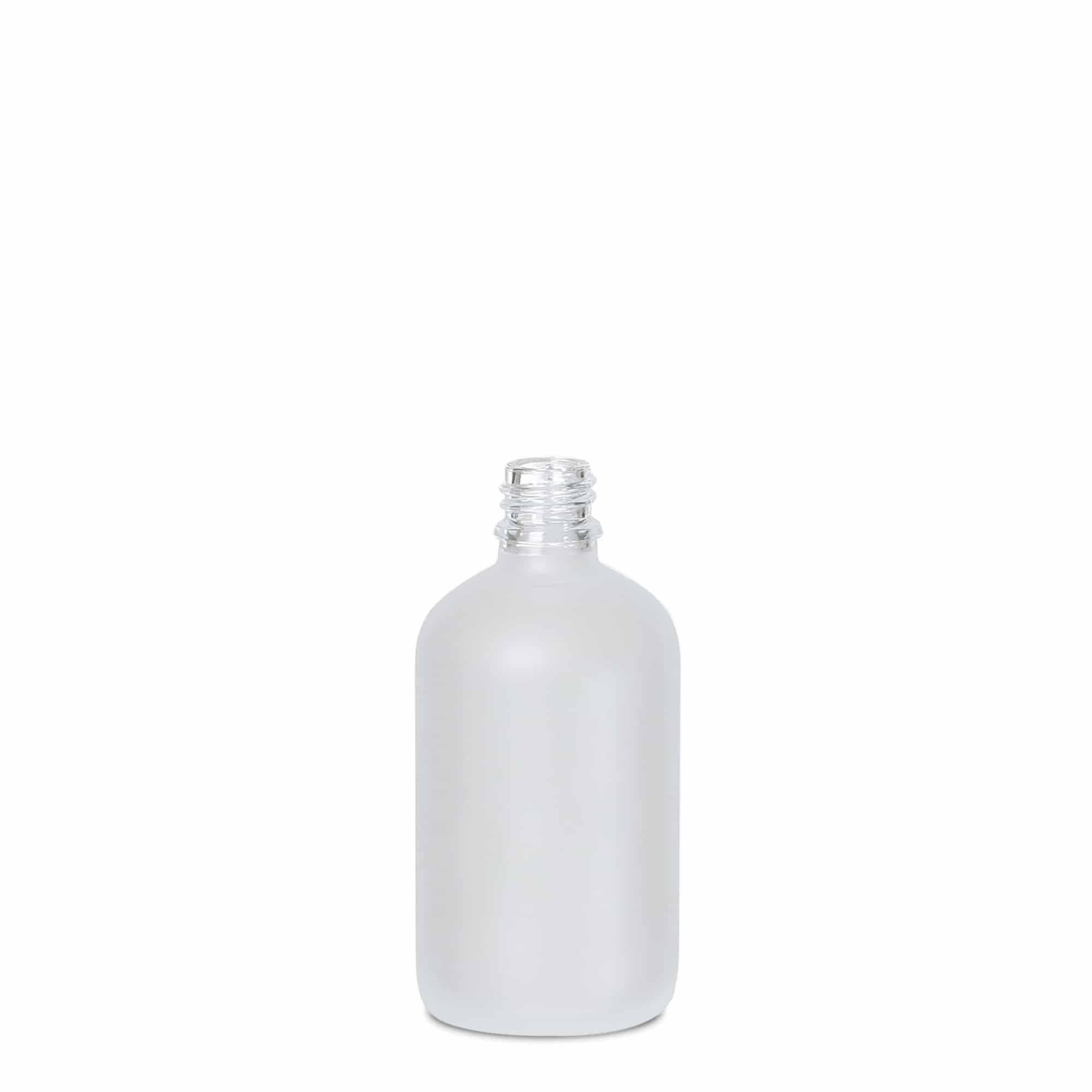 100 ml Medizinflasche, Glas, geeist, Mündung: DIN 18