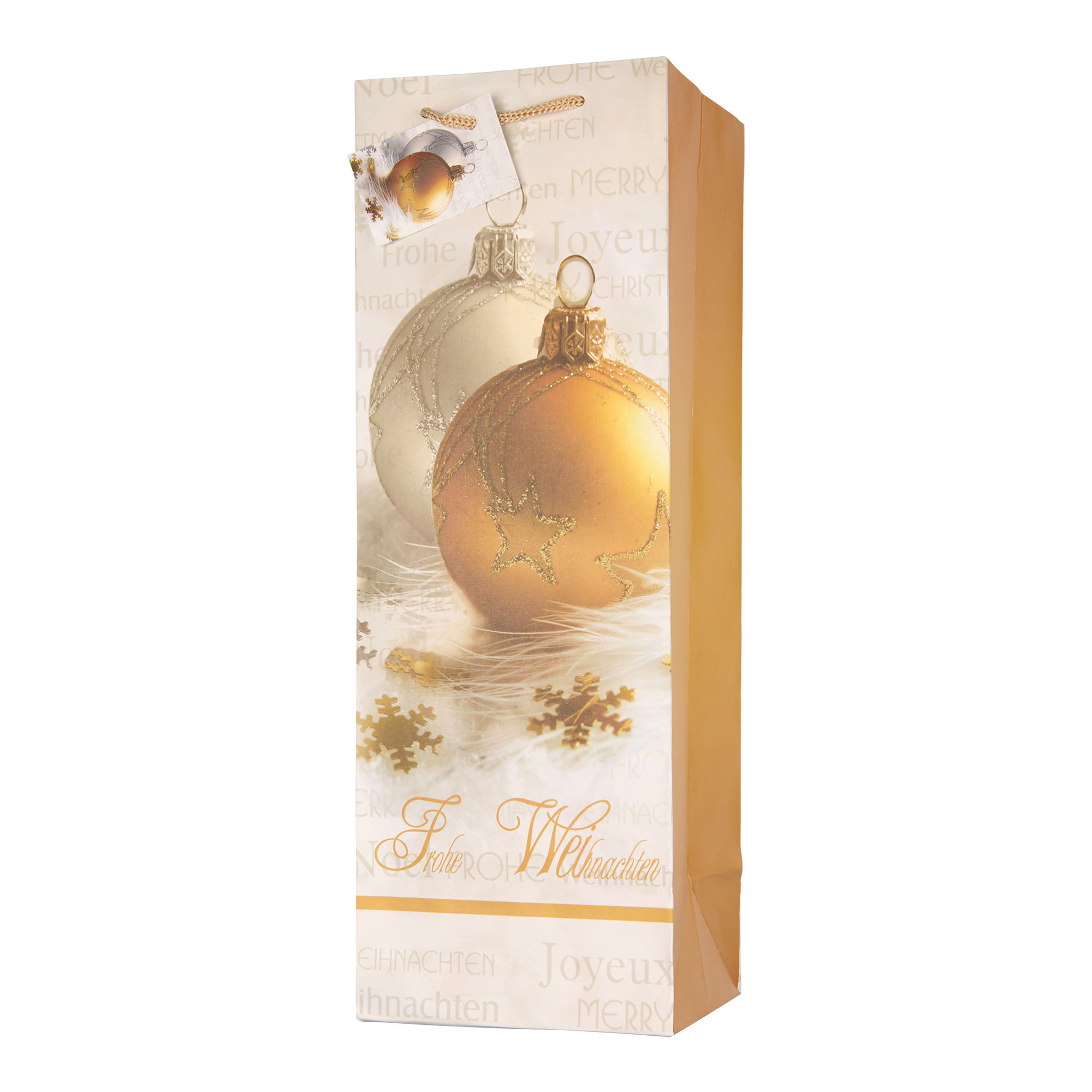 Flaschentasche, quadratisch, Papier, gold Flaschentasche, quadratisch, Papier, gold