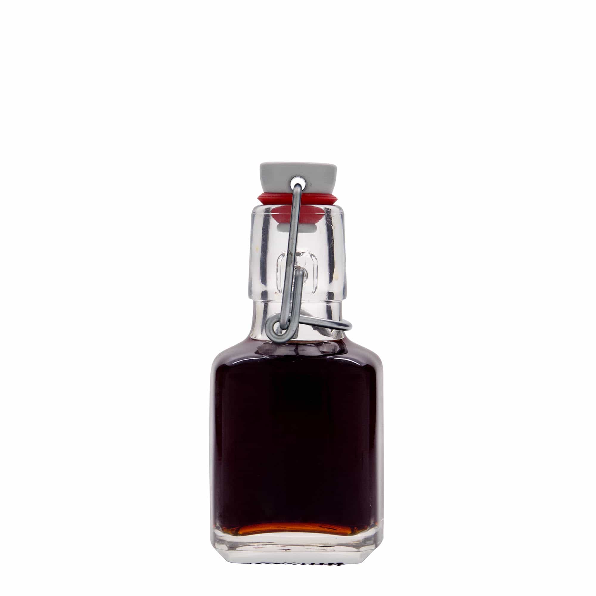100 ml Glasflasche „Kubica“, quadratisch, Mündung: Bügelverschluss