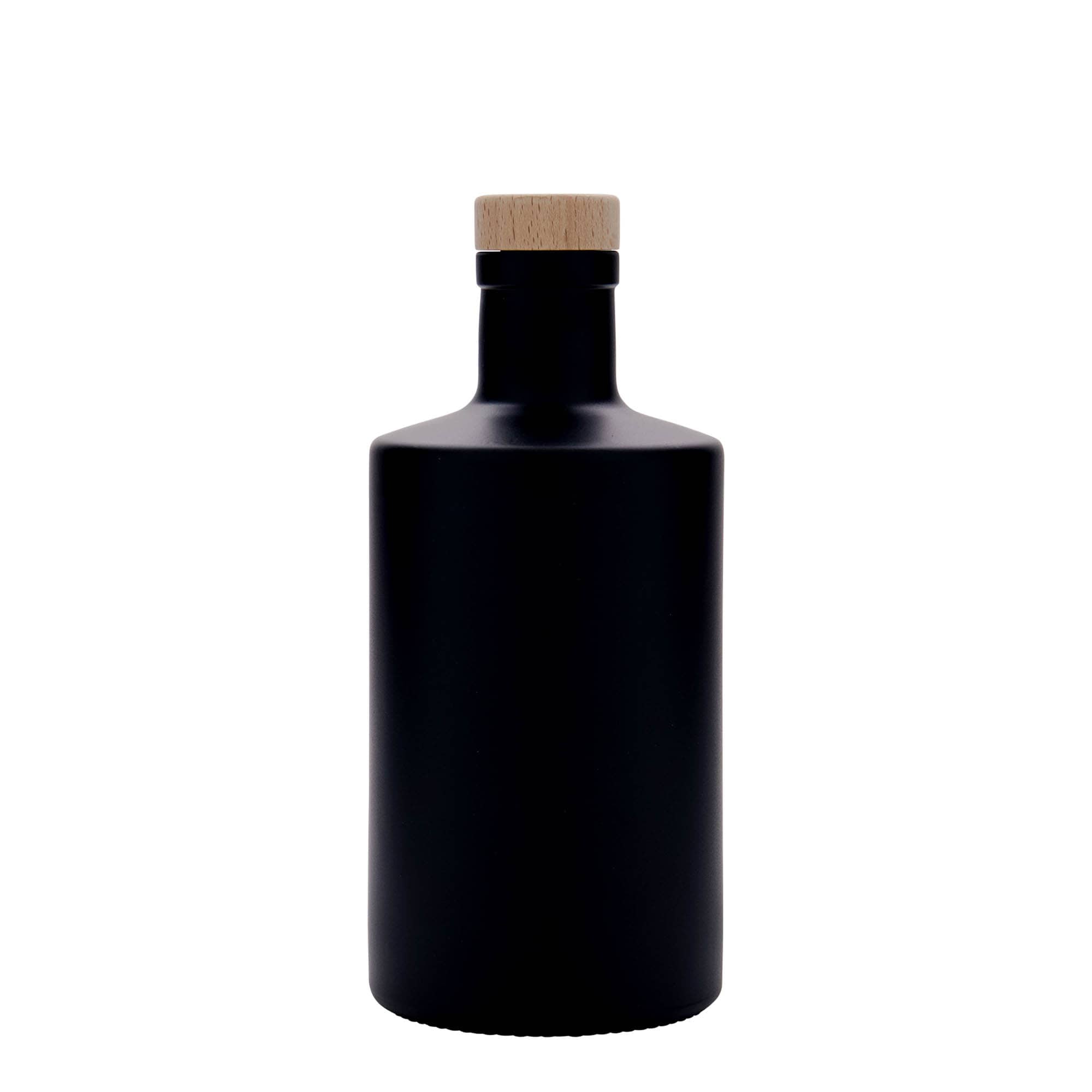 500 ml Glasflasche „Caroline“, schwarz, Mündung: Kork