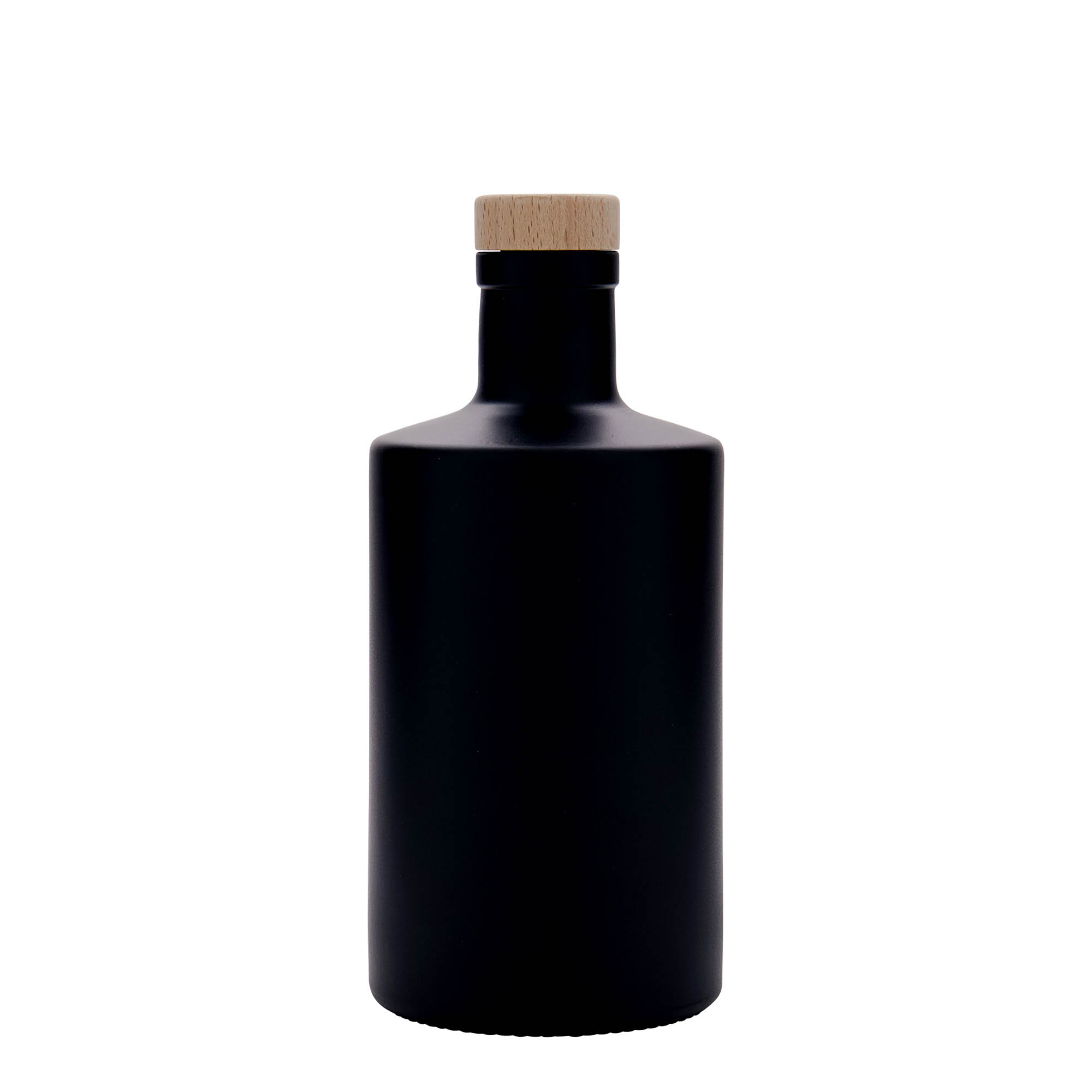 500 ml Glasflasche „Caroline“, schwarz, Mündung: Kork 500 ml Glasflasche „Caroline“, schwarz, Mündung: Kork