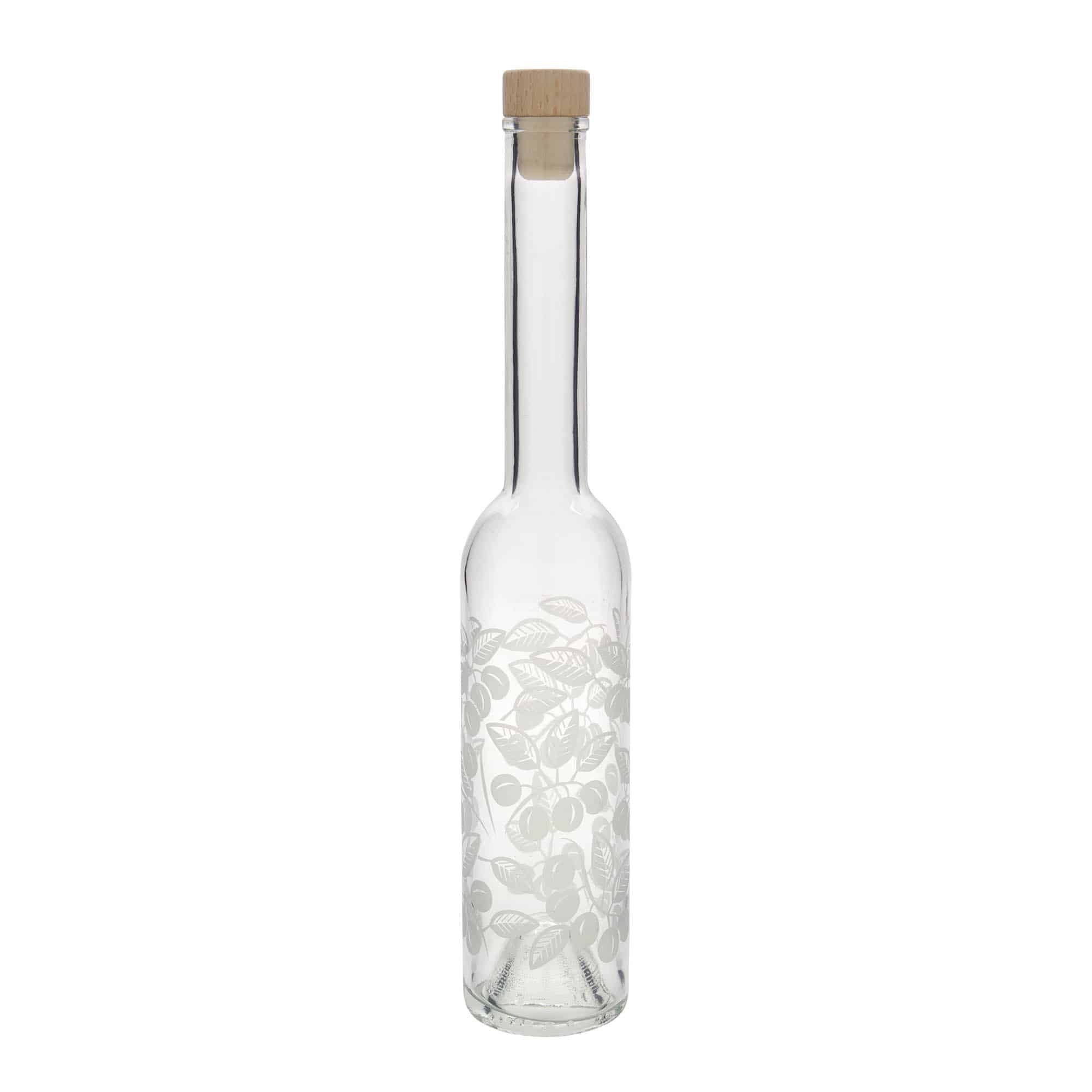 350 ml Glasflasche „Opera“, Motiv: Mirabellen, Mündung: Kork