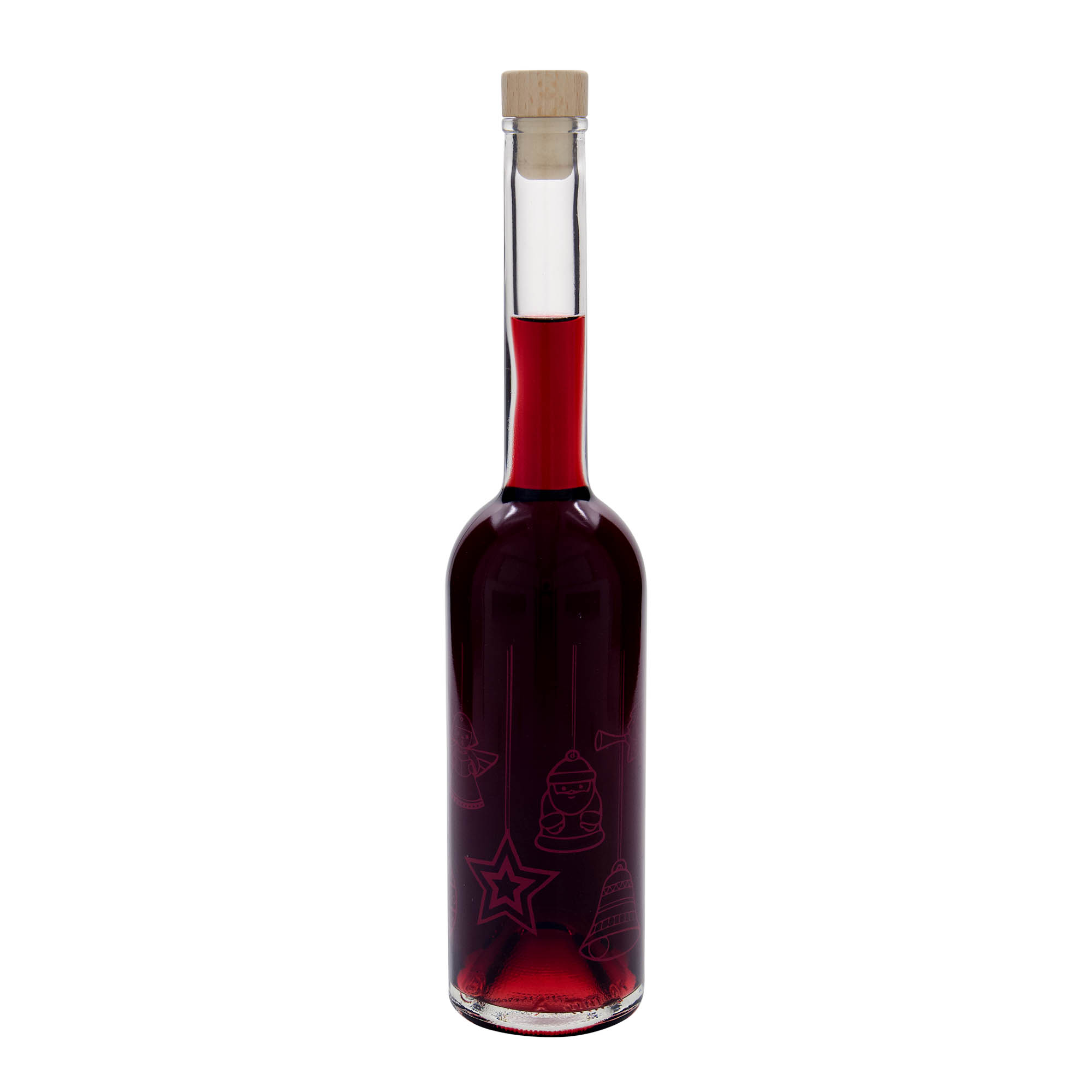500 ml Glasflasche 'Opera', Motiv: Sterne, Mündung: Kork