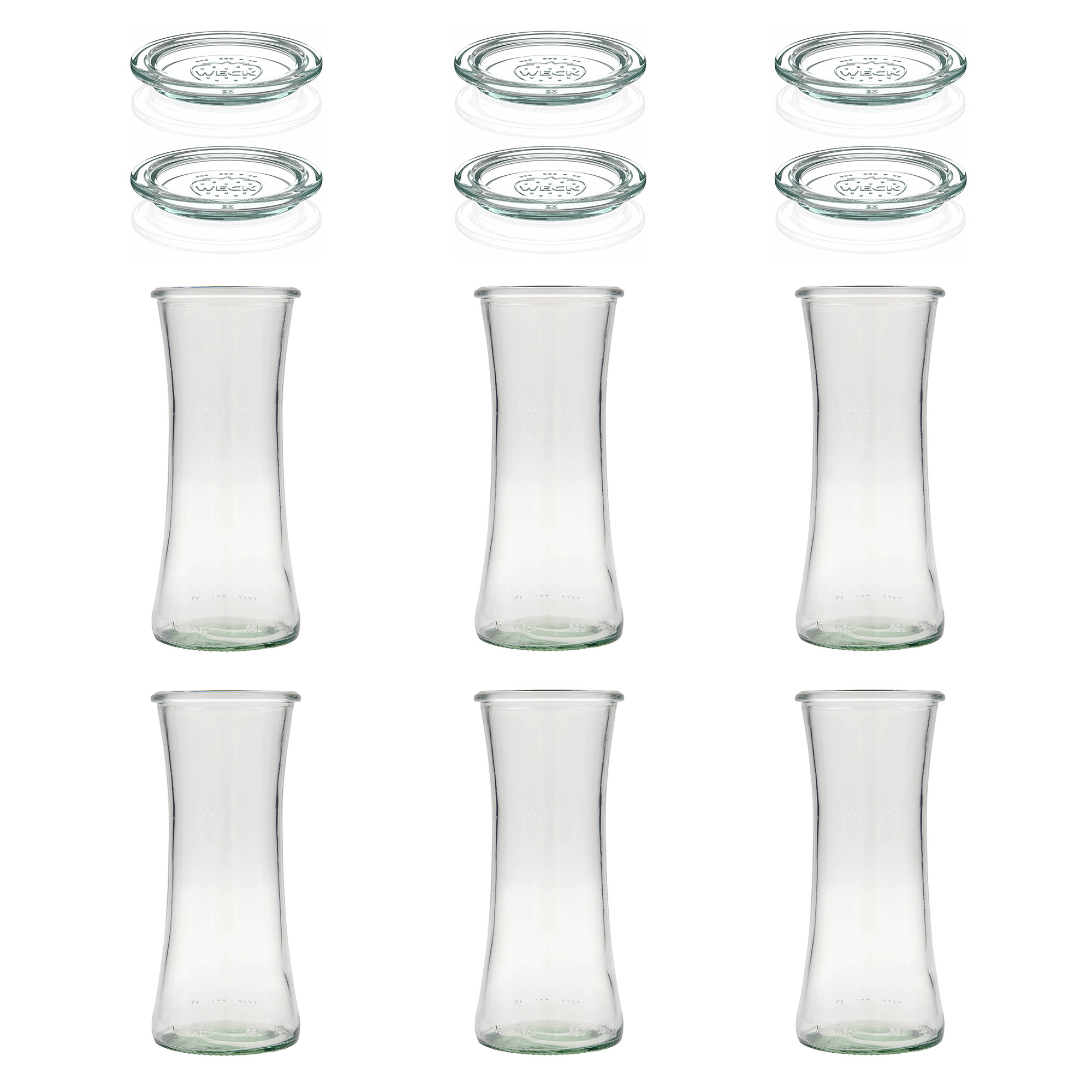6x 730 ml WECK-Delikatessenglas mit Glasdeckel RR 80