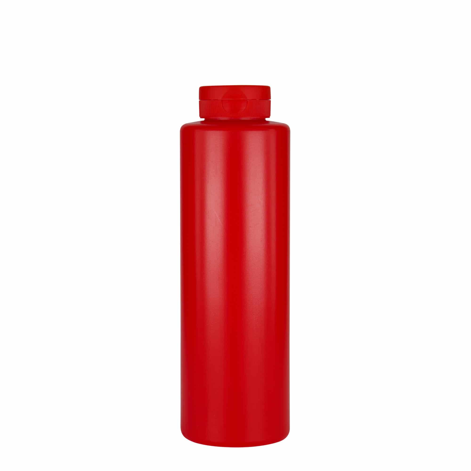 500 ml Soßenflasche, LDPE-Kunststoff, rot, Mündung:  38/400