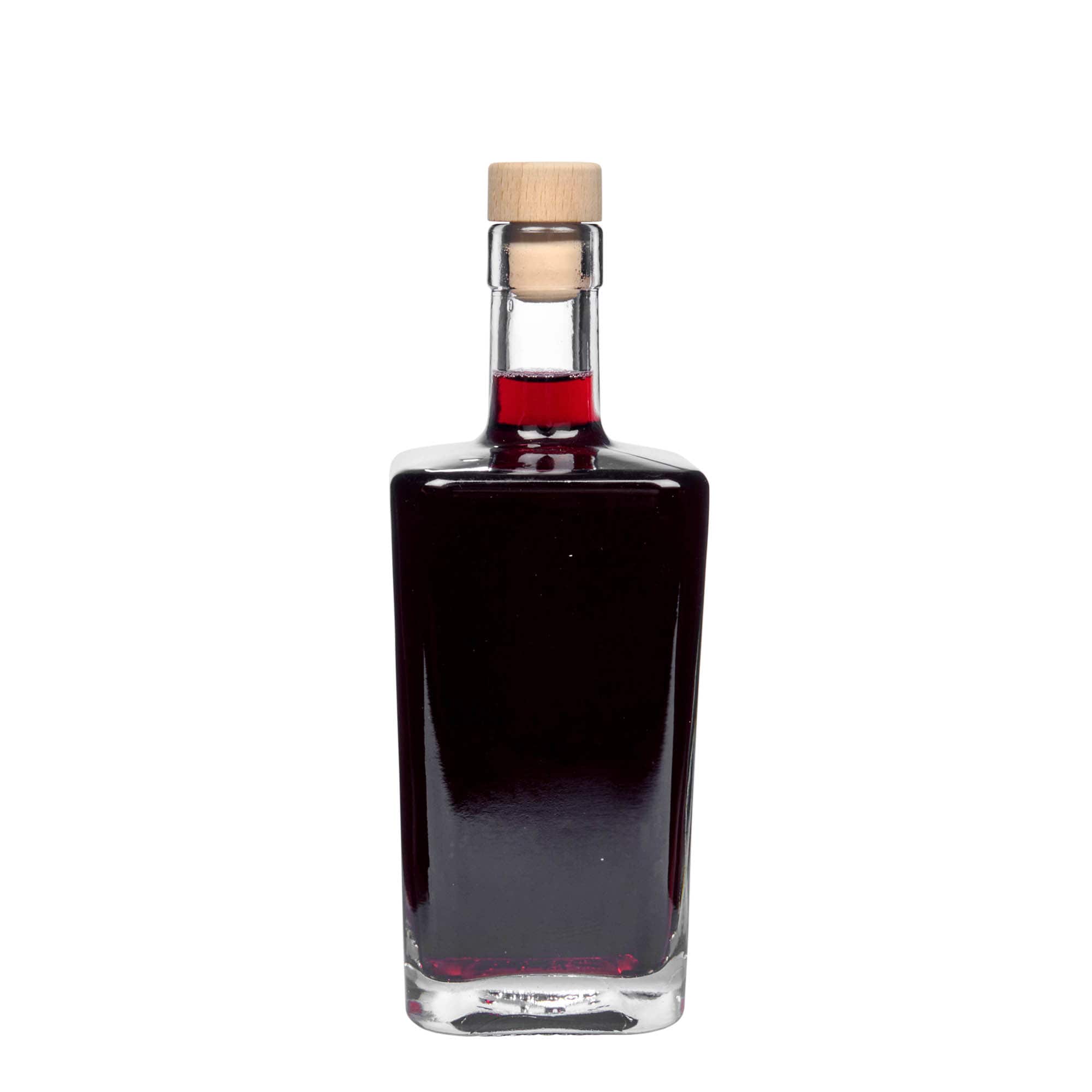 500 ml Glasflasche 'Noel', quadratisch, Mündung: Kork