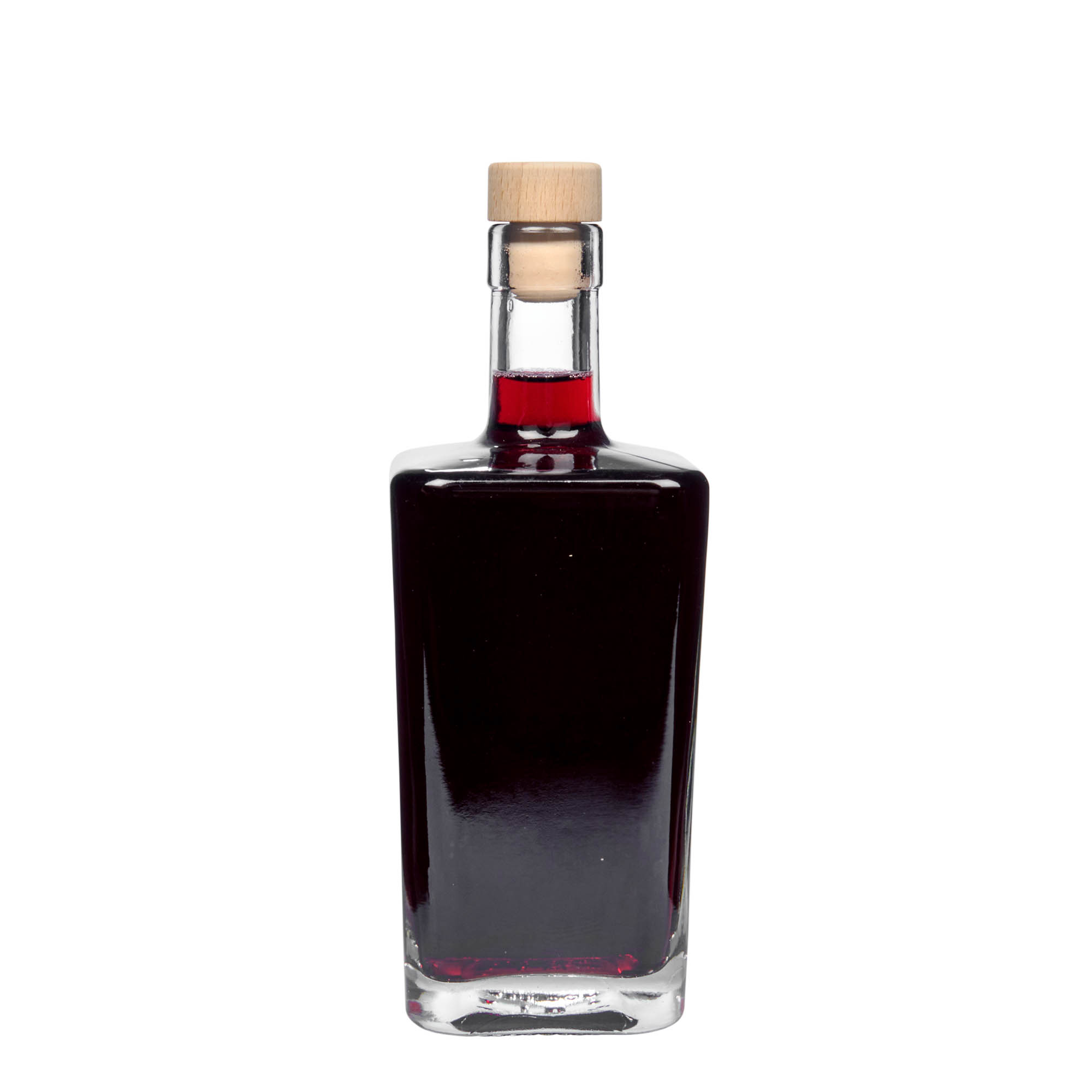 500 ml Glasflasche 'Noel', quadratisch, Mündung: Kork