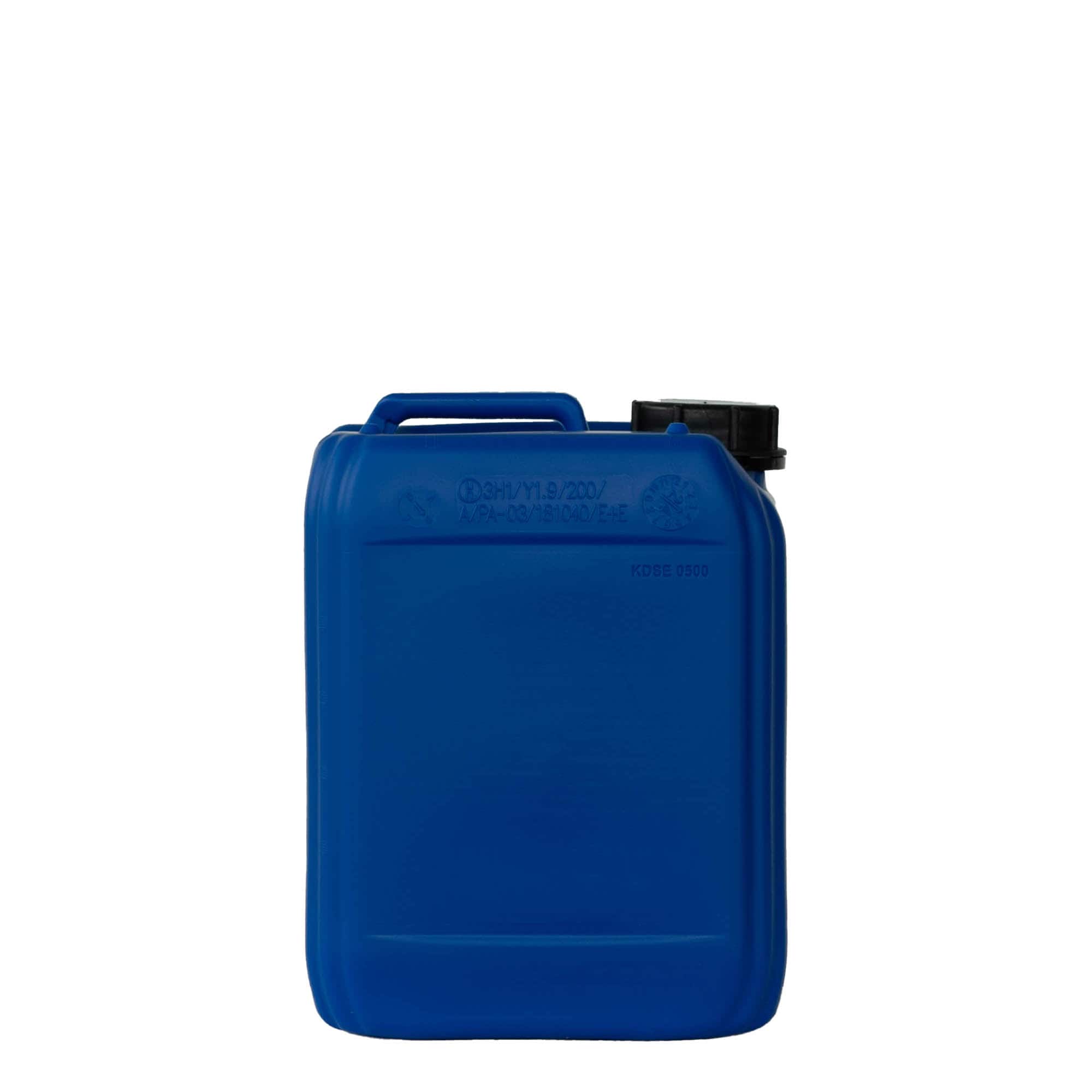 5 l Kanister, rechteckig, HDPE-Kunststoff, blau, Mündung: ND 55