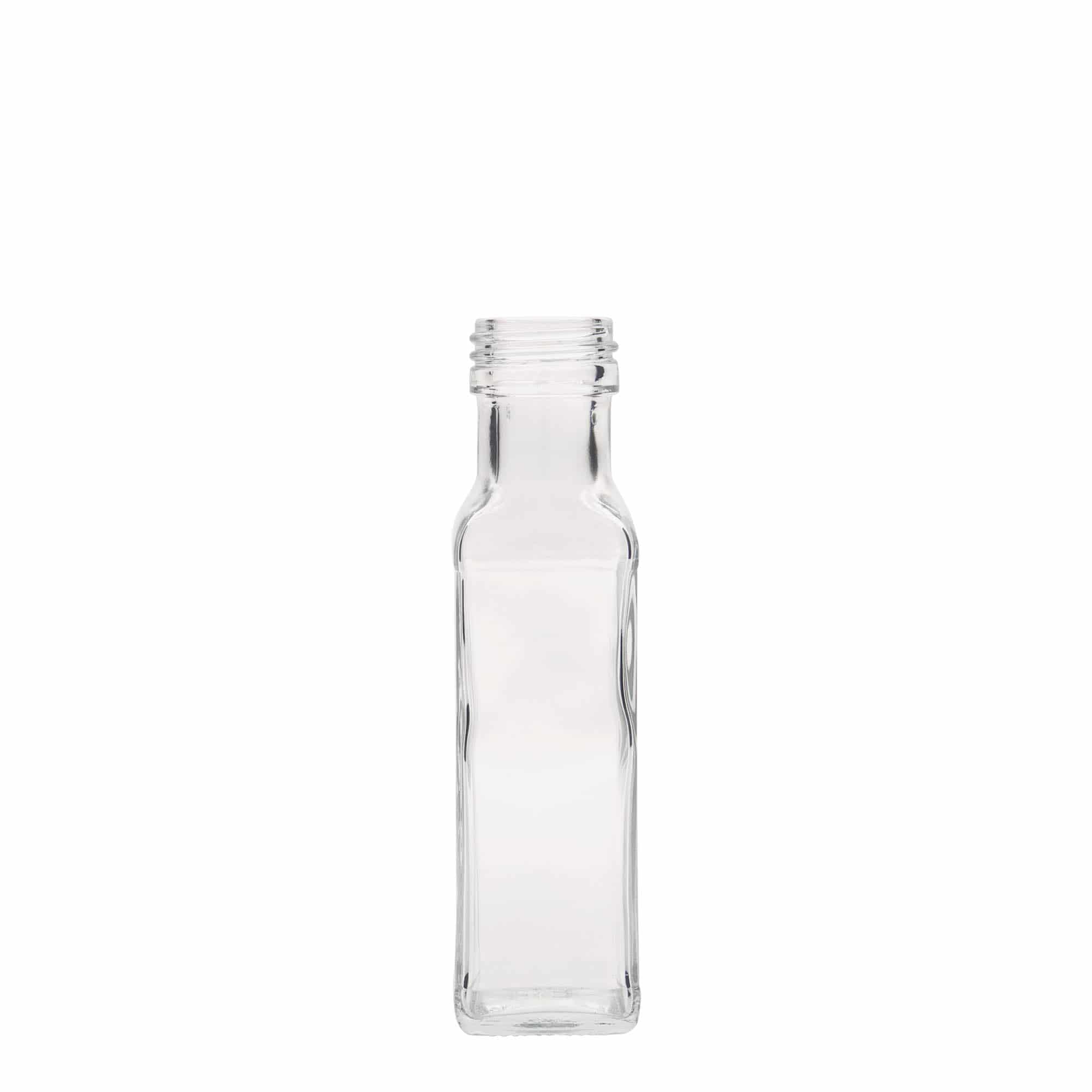 100 ml Glasflasche „Marasca“, quadratisch, Mündung: PP 31,5
