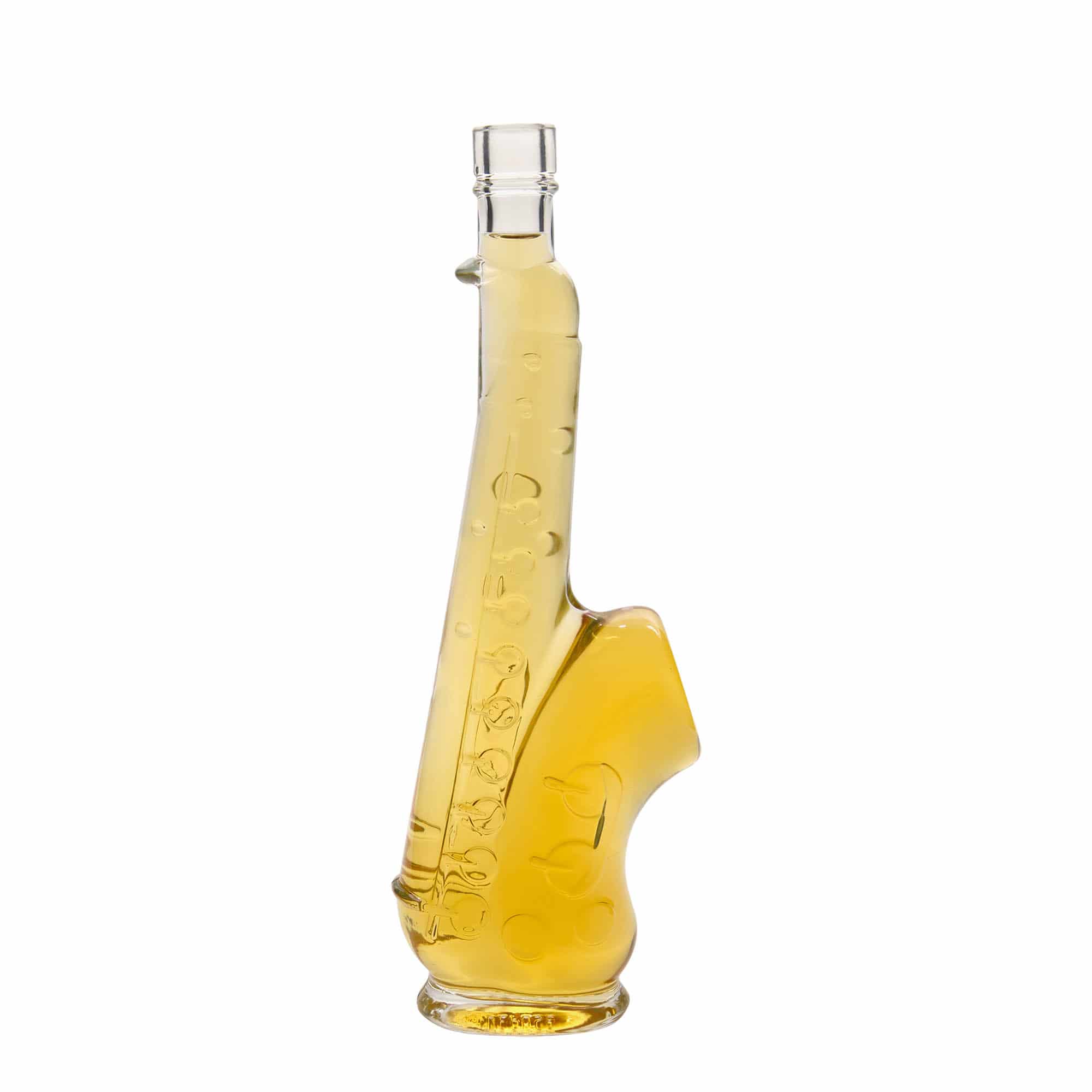 500 ml Glasflasche „Saxophon“, Mündung: Kork