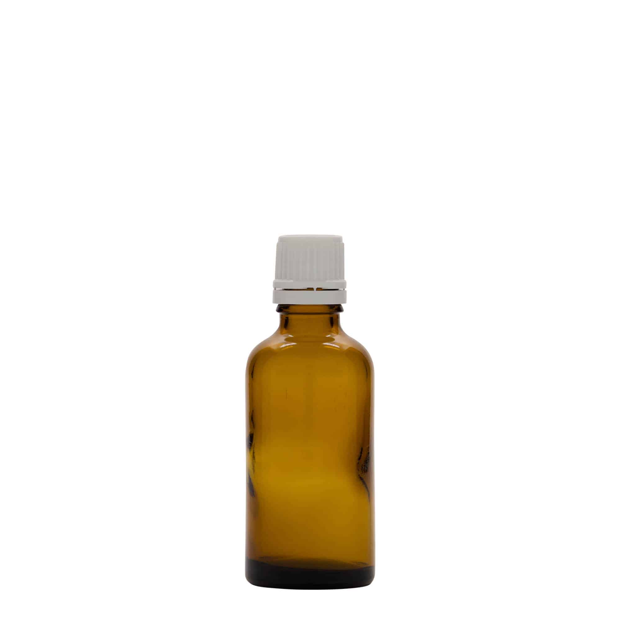 50 ml Medizinflasche, Glas, braun, Mündung: DIN 18