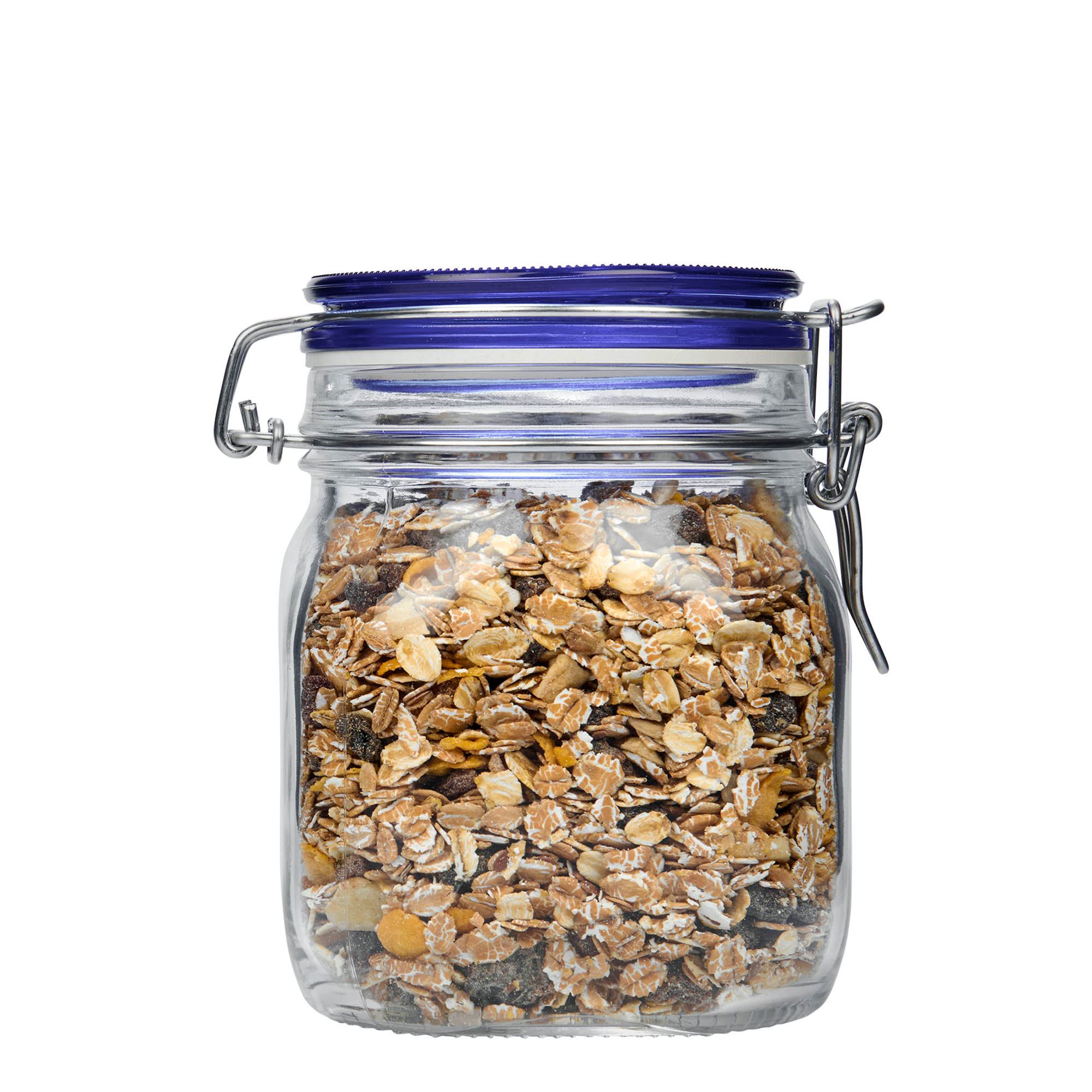 750 ml Drahtbügelglas 'Fido' Blue Top, quadratisch, Mündung: Drahtbügelverschluss 750 ml Drahtbügelglas 'Fido' Blue Top, quadratisch, Mündung: Drahtbügelverschluss