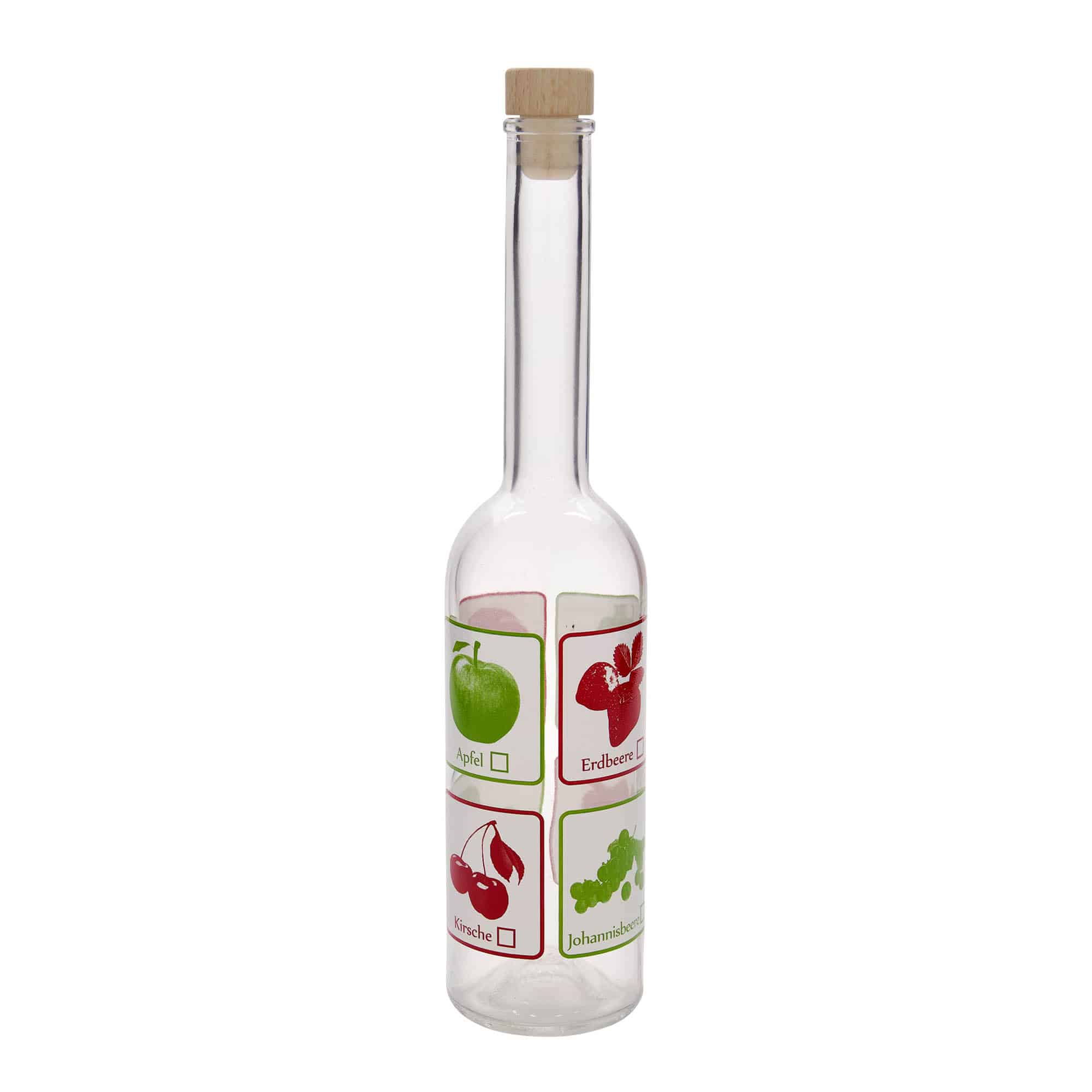500 ml Glasflasche „Opera“, Motiv: Früchte, Mündung: Kork