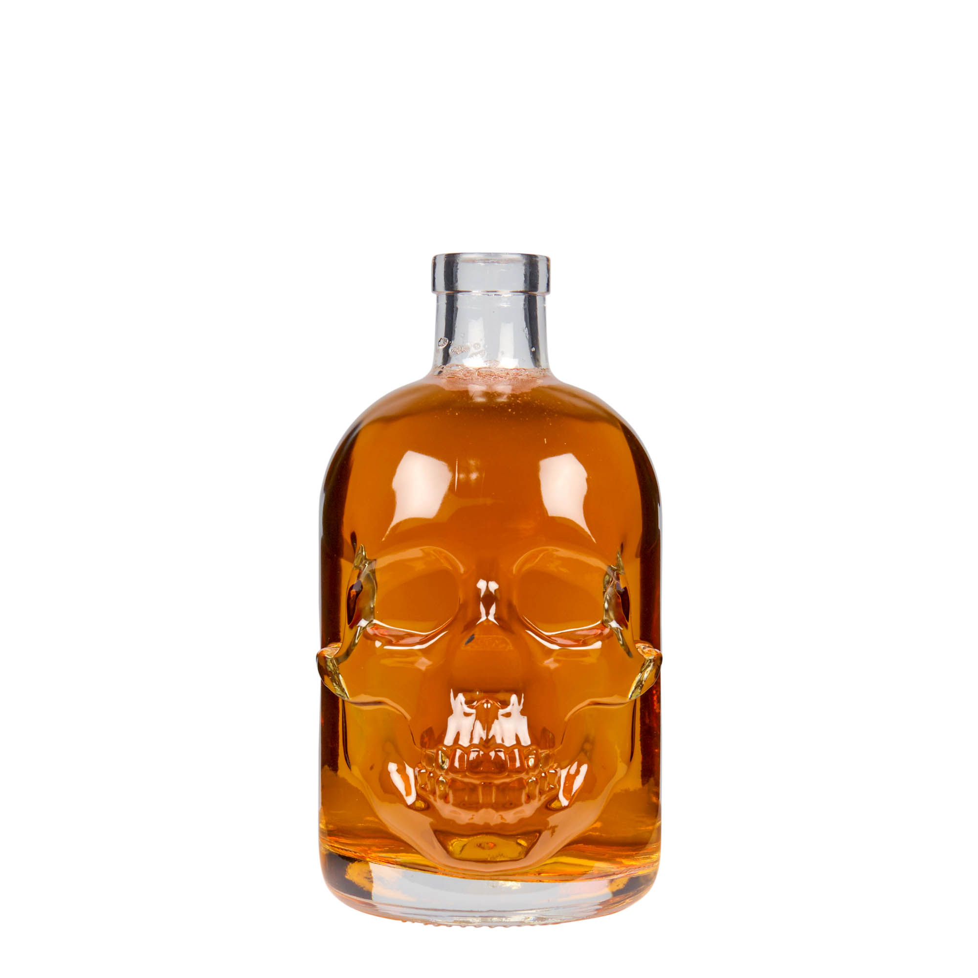 500 ml Glasflasche 'Totenkopf', Mündung: Kork