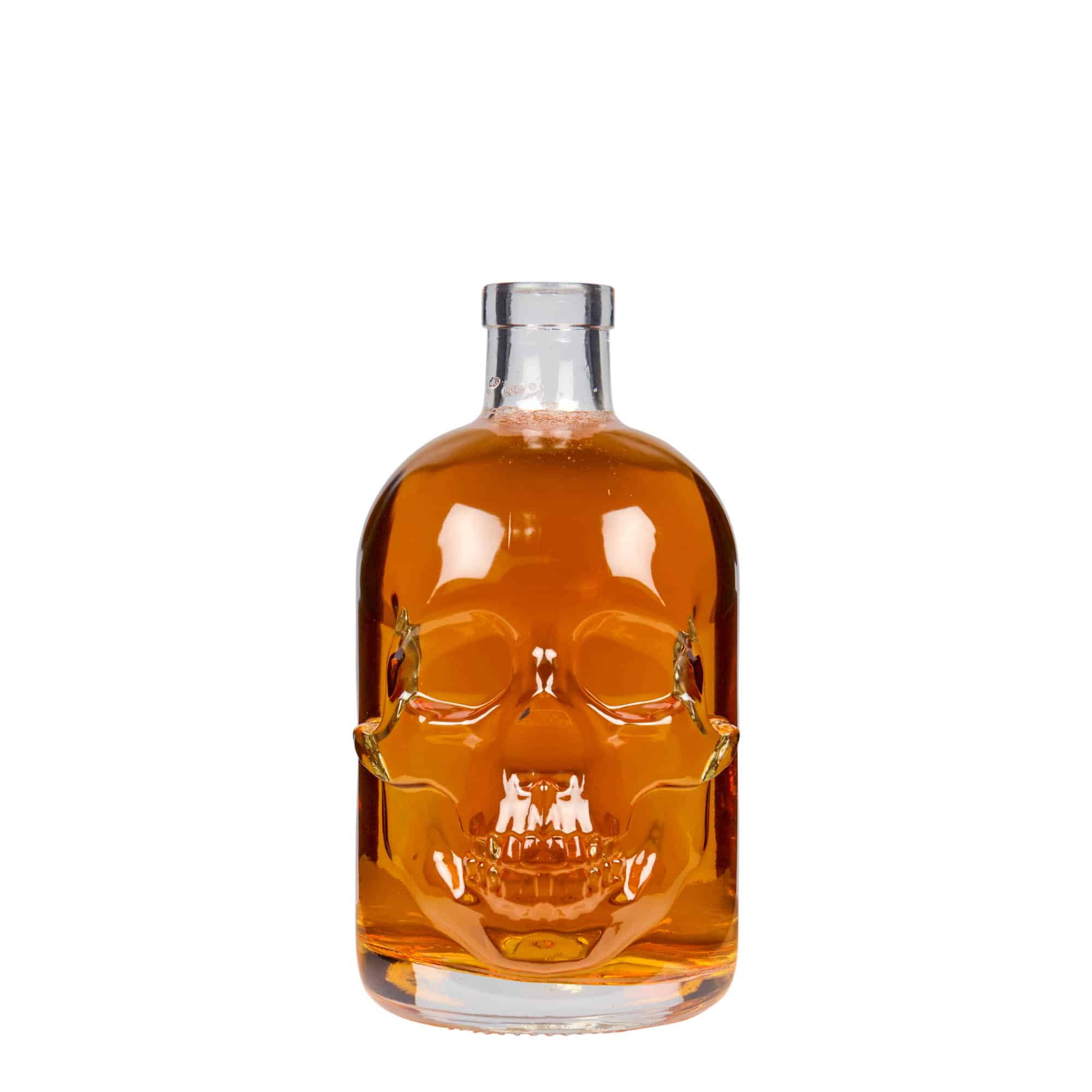 500 ml Glasflasche „Totenkopf“, Mündung: Kork