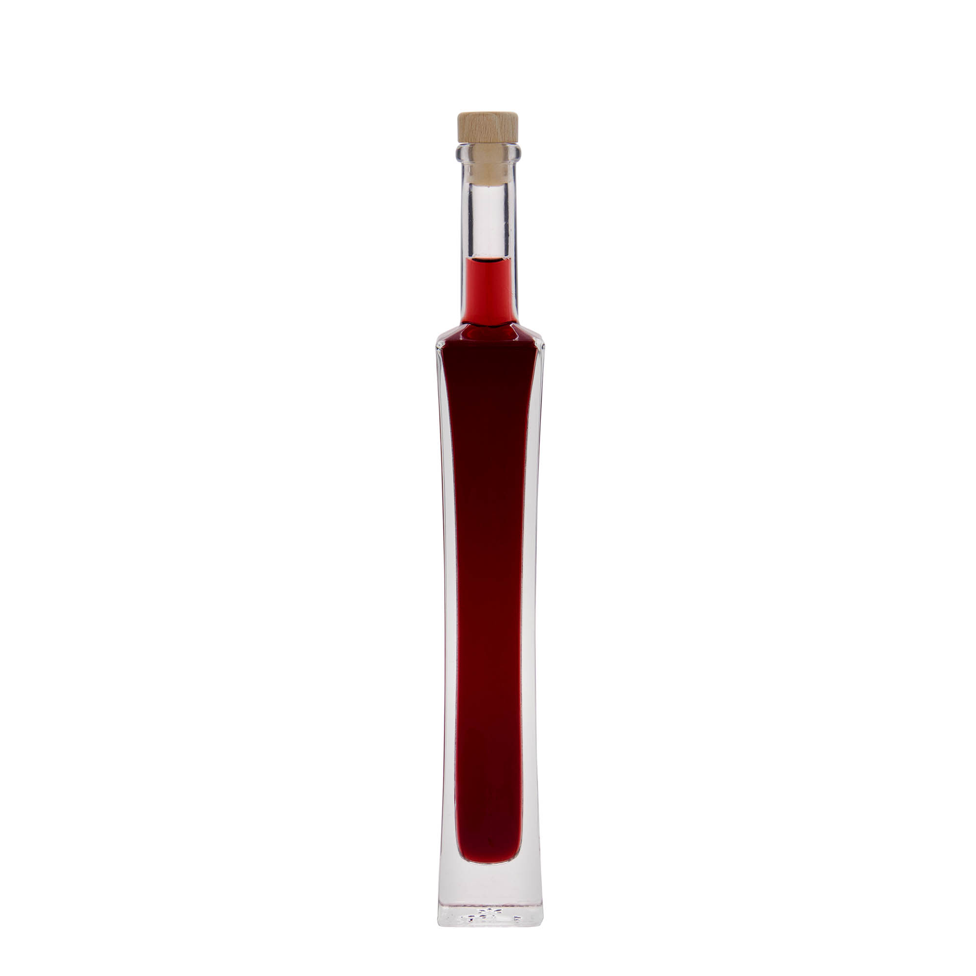 100 ml Glasflasche 'Koko', quadratisch, Mündung: Kork