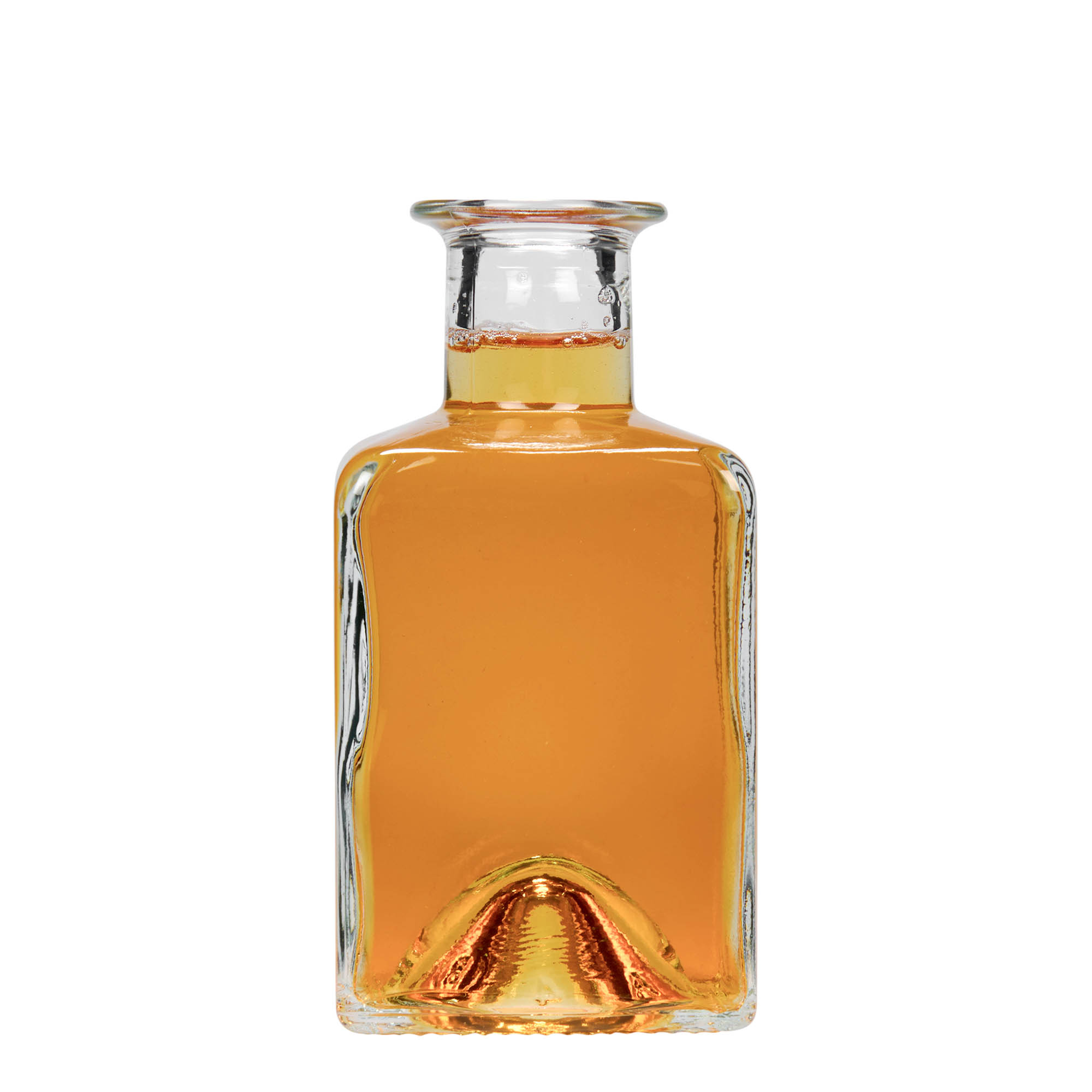 200 ml Glasflasche „Kubica“, quadratisch, Mündung: Kork