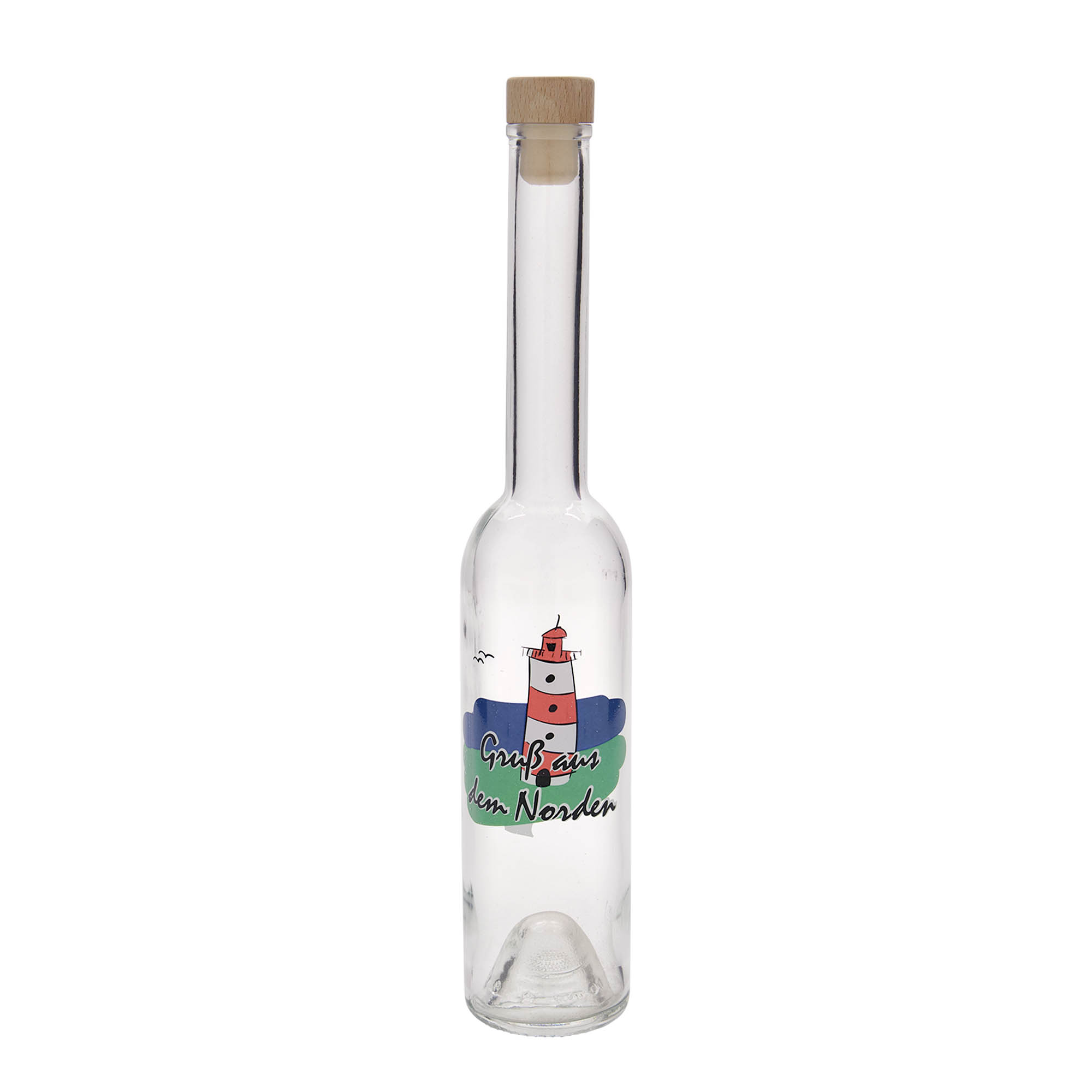 350 ml Glasflasche „Opera“, Motiv: Norden, Mündung: Kork