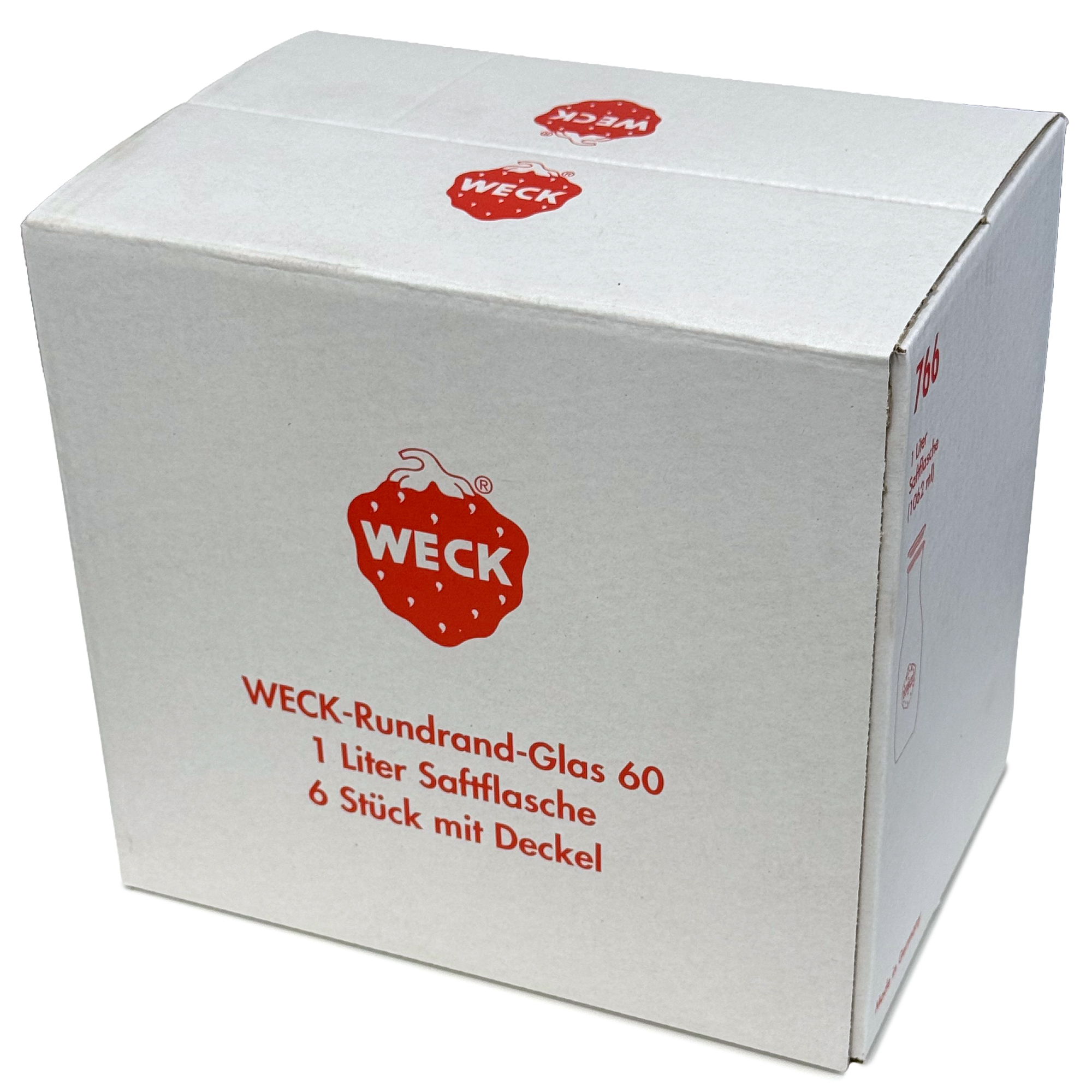 6x 1000 ml WECK-Saftflasche mit Glasdeckel RR 60
