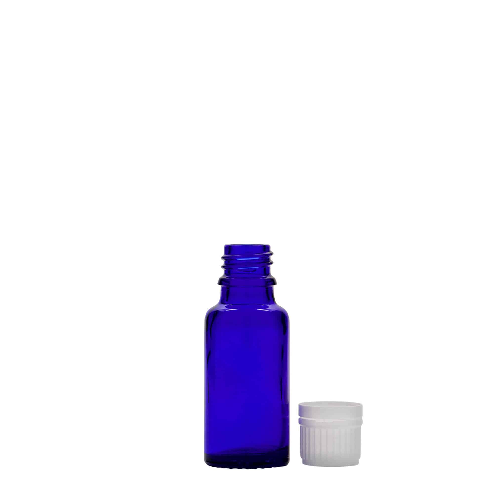 20 ml Medizinflasche, Glas, royalblau, Mündung: DIN 18