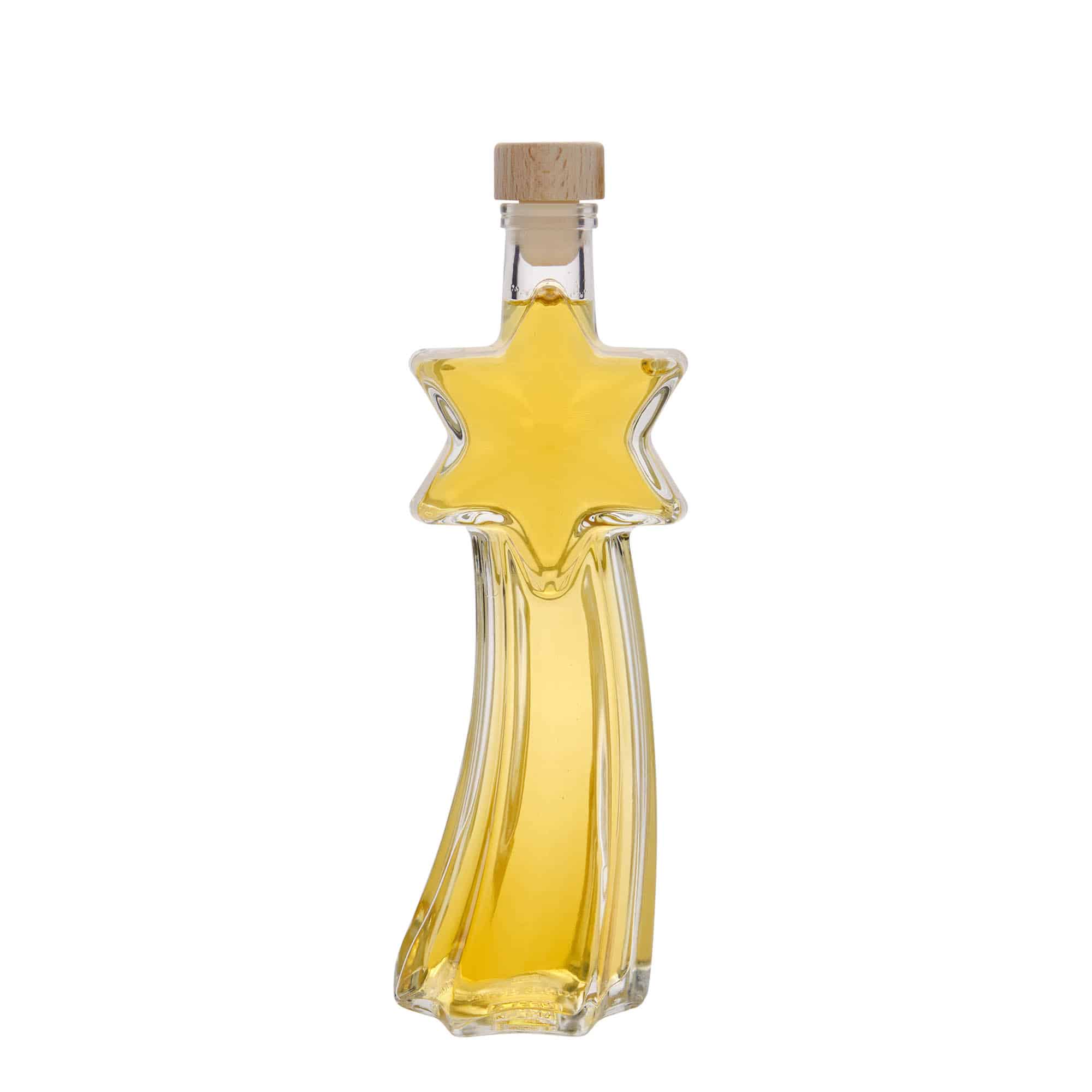 200 ml Glasflasche 'Sternschnuppe', Mündung: Kork 200 ml Glasflasche 'Sternschnuppe', Mündung: Kork