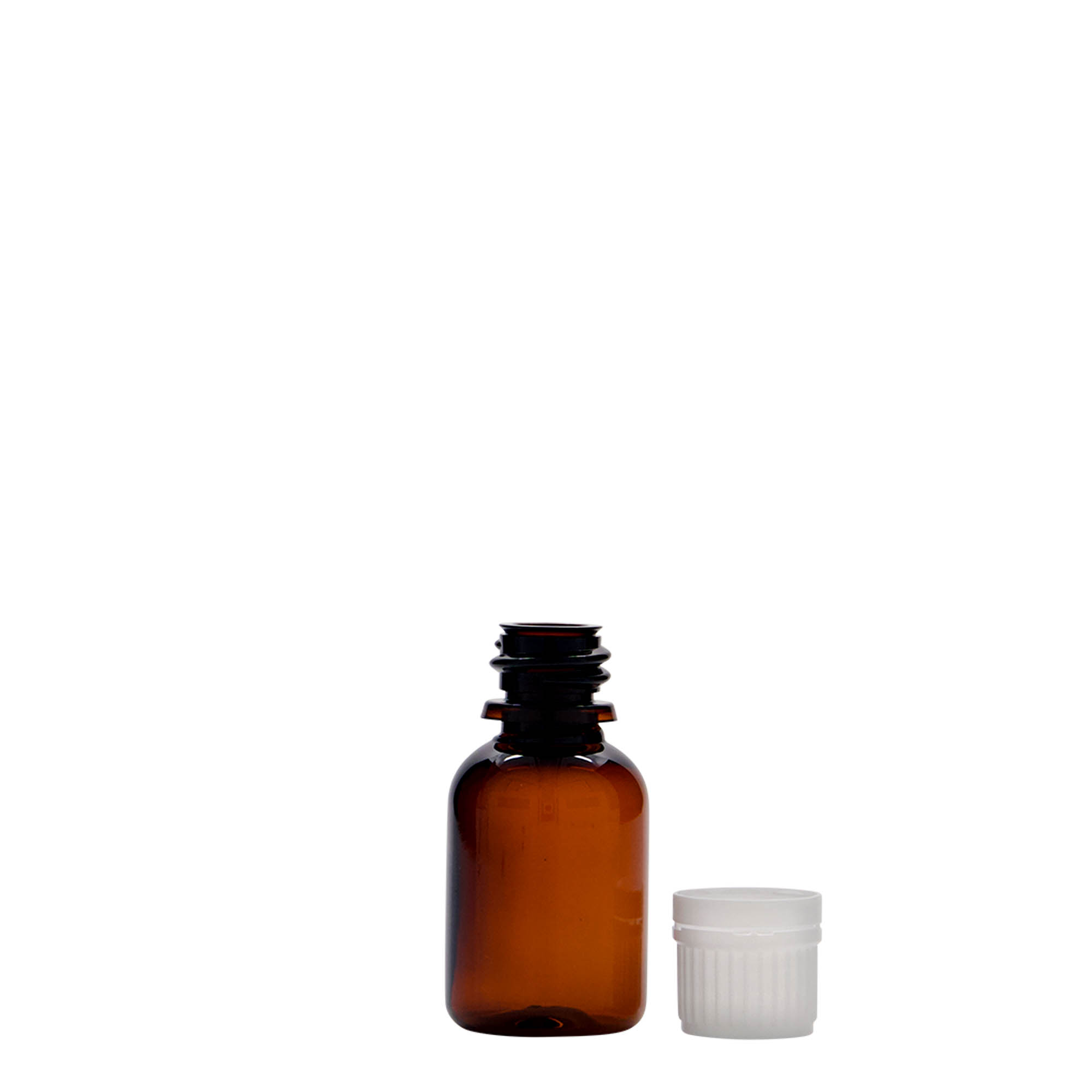 20 ml PET-Medizinflasche 'Easy Living', braun, Kunststoff, Mündung: DIN 18