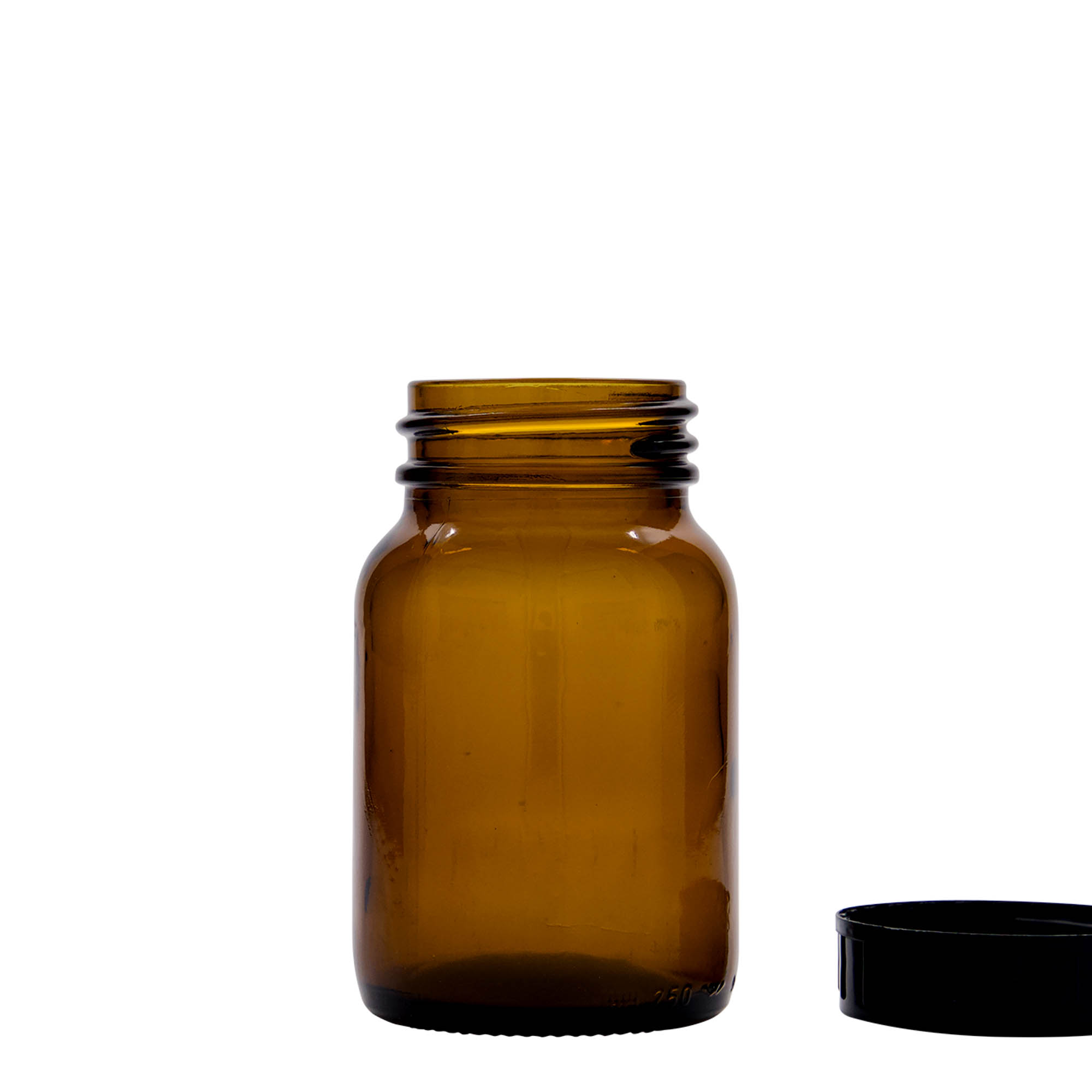 250 ml Weithalsglas, braun, Mündung: DIN 55