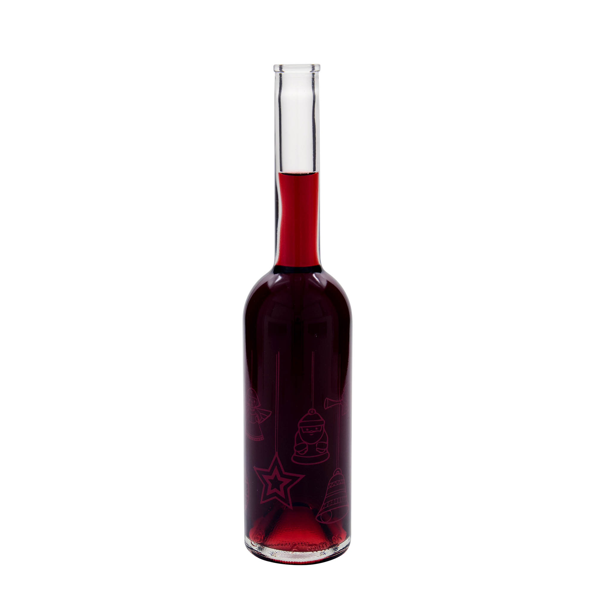 500 ml Glasflasche 'Opera', Motiv: Sterne, Mündung: Kork