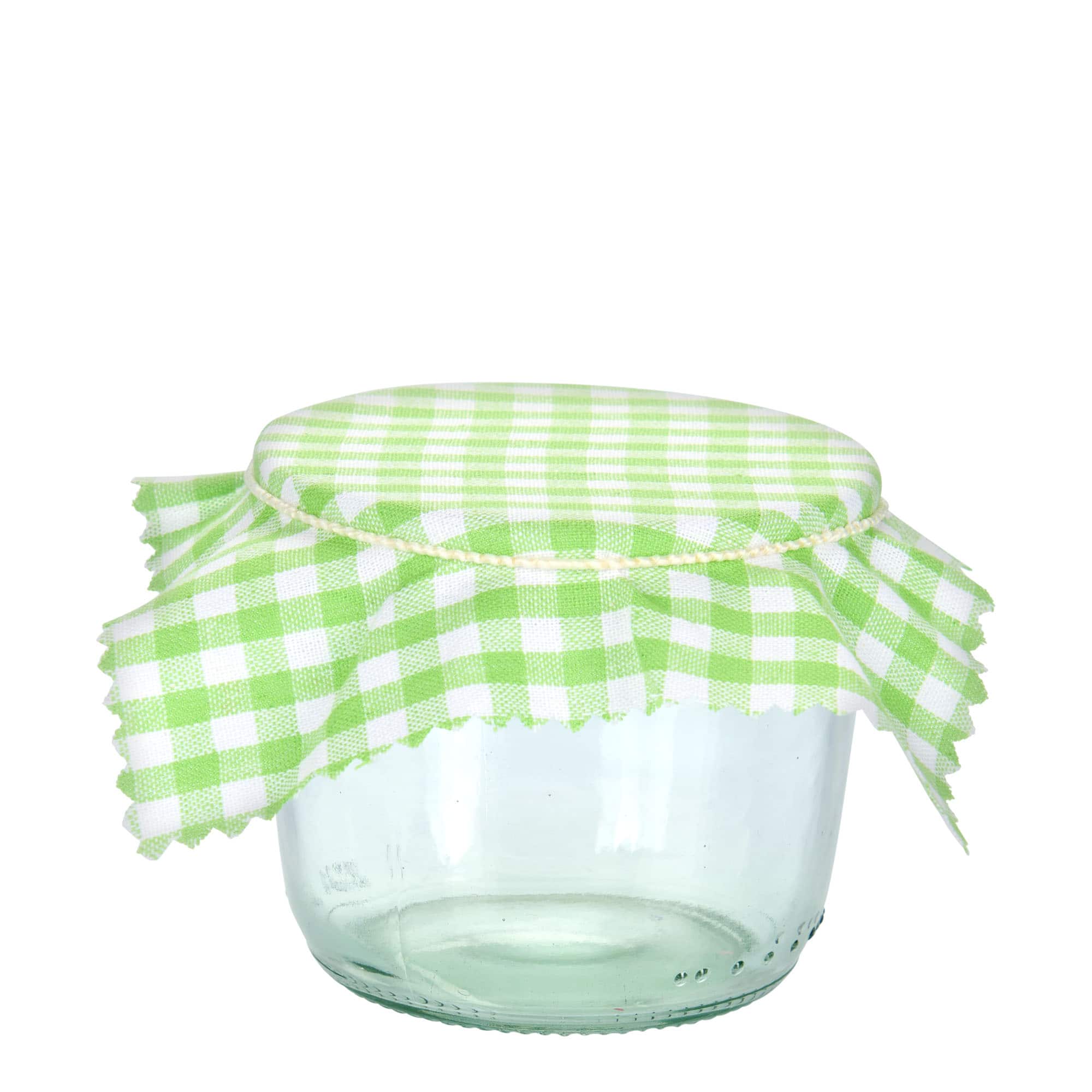 Stoffdeckchen kariert 12x12, quadratisch, Textil, lindgrün, Mündung: TO38-TO53 Stoffdeckchen kariert 12x12, quadratisch, Textil, lindgrün, Mündung: TO38-TO53