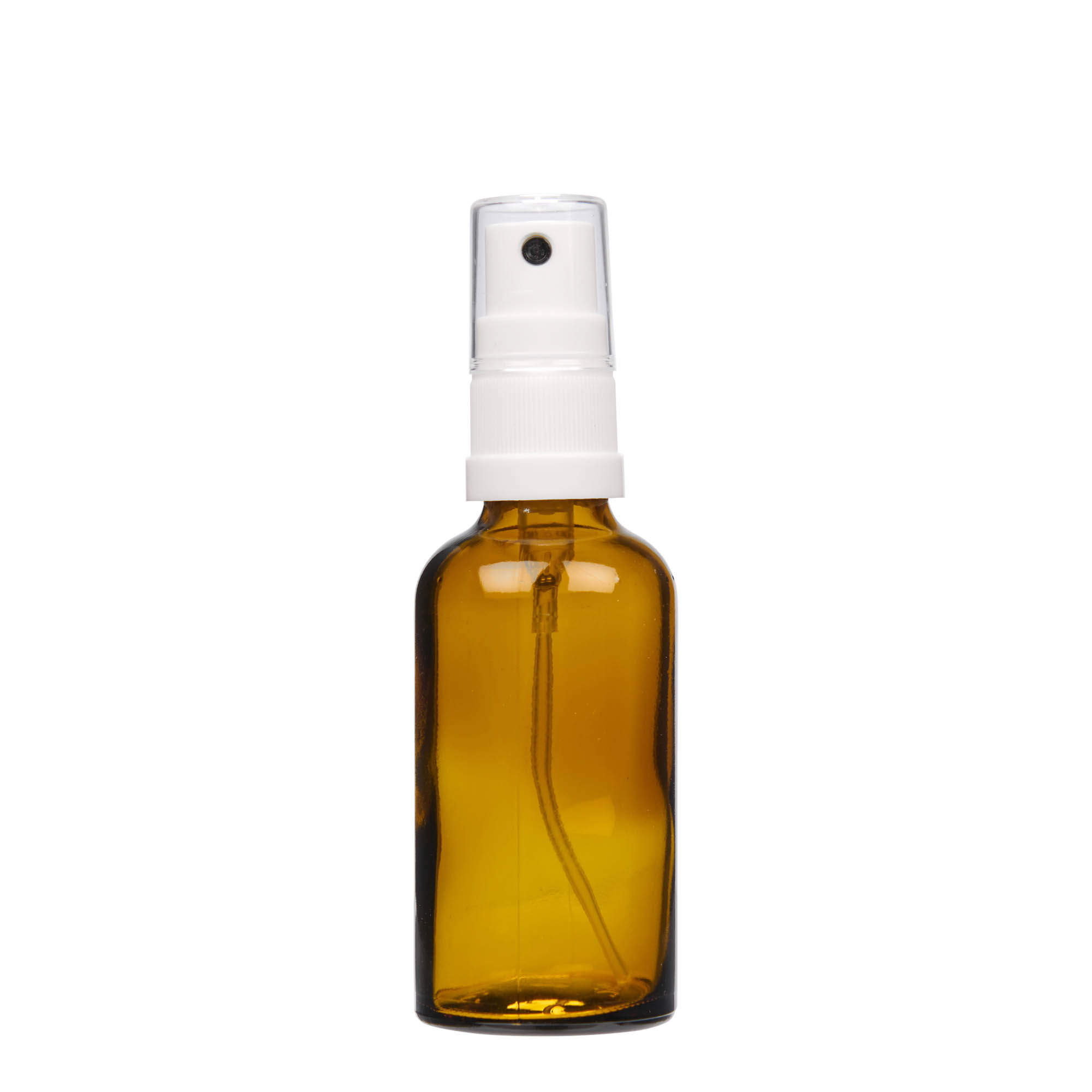 50 ml Sprühflasche Medizin, Glas, braun, Mündung: DIN 18