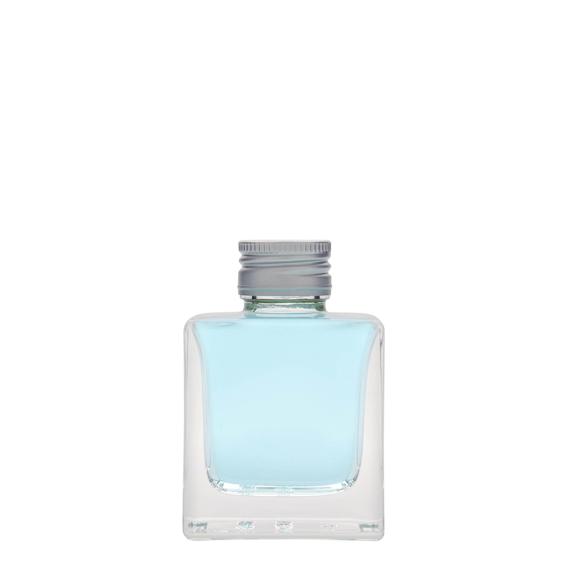 100 ml Glasflasche „Cube“, quadratisch, Mündung: PP 28