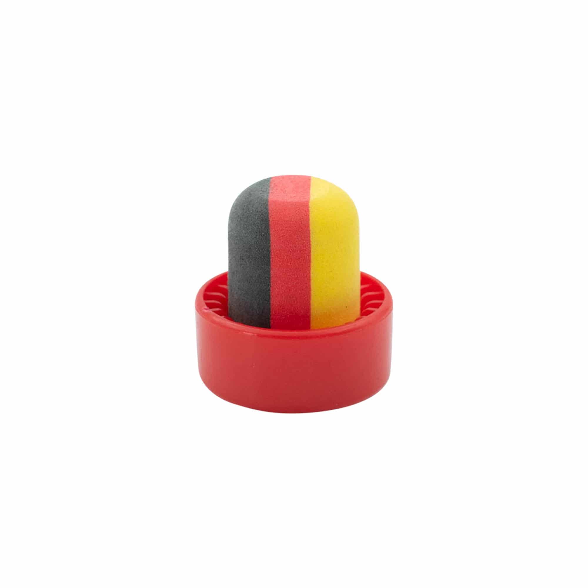 Griffkorken 19 mm „Deutschland“, Kunststoff, mehrfarbig, für Mündung: Kork