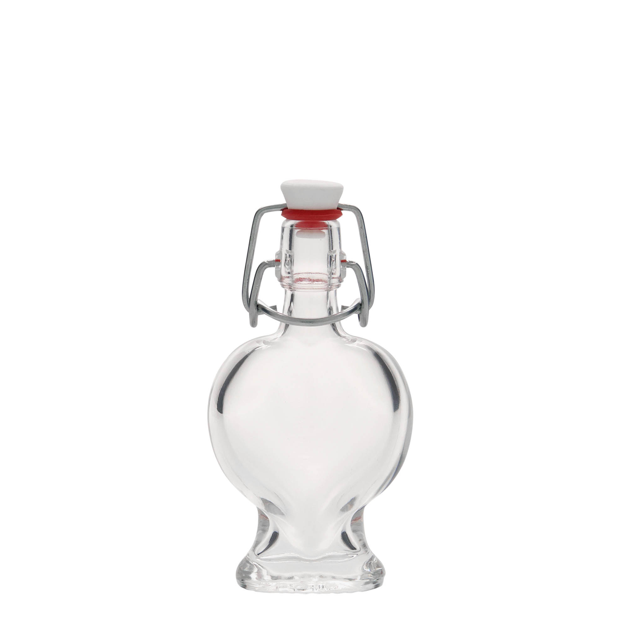 40 ml Glasflasche „Herz“, Mündung: Bügelverschluss