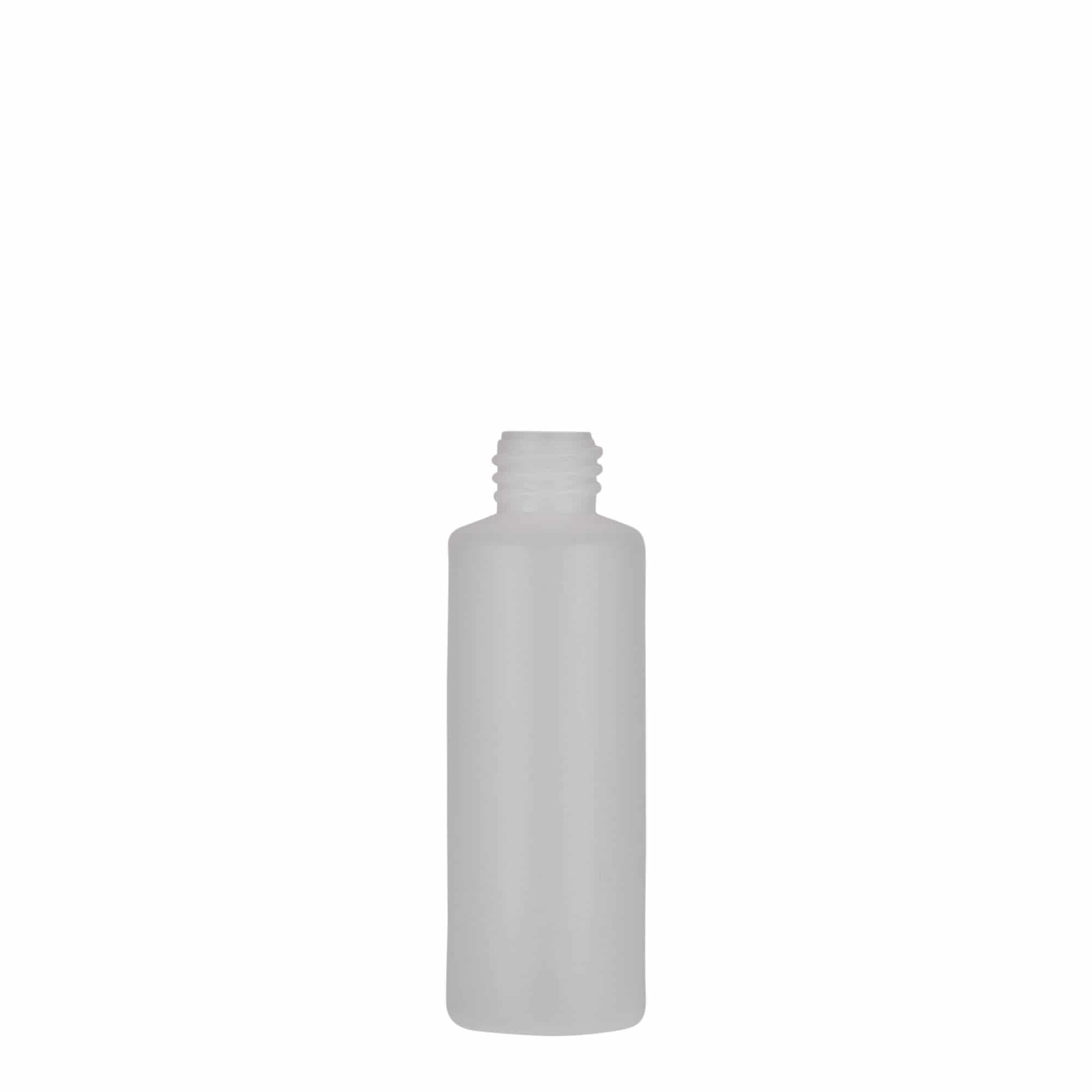50 ml Rundflasche, PE-Kunststoff, natur, Mündung: Schraubverschluss