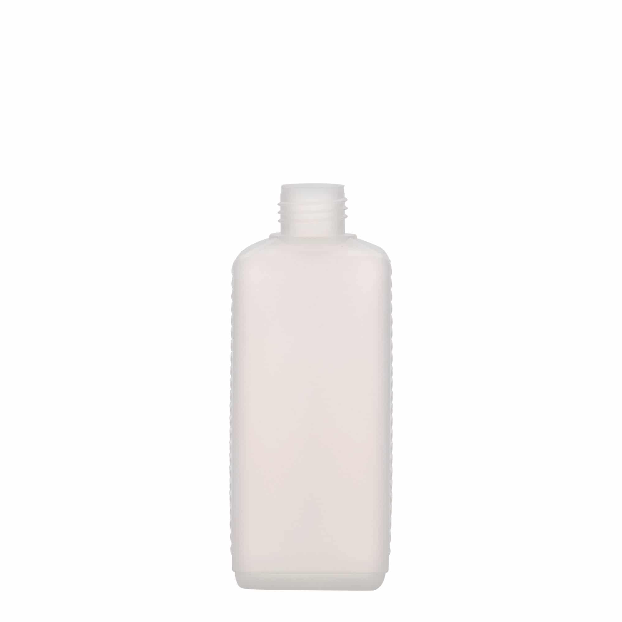 250 ml Kanisterflasche, rechteckig, HDPE-Kunststoff, natur, Mündung: DIN 25 EPE