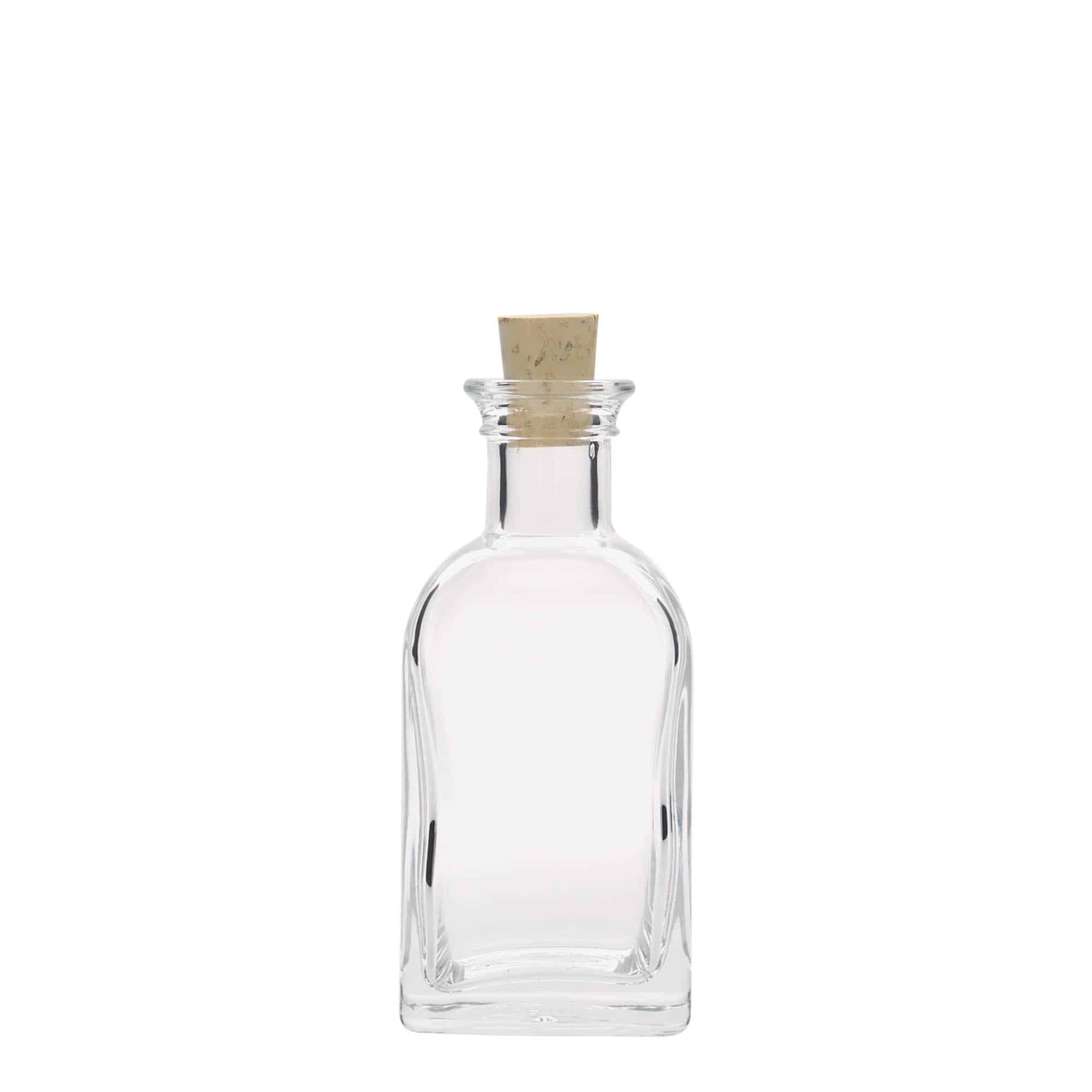 100 ml Glasflasche Apotheker Carré, quadratisch, Mündung: Kork
