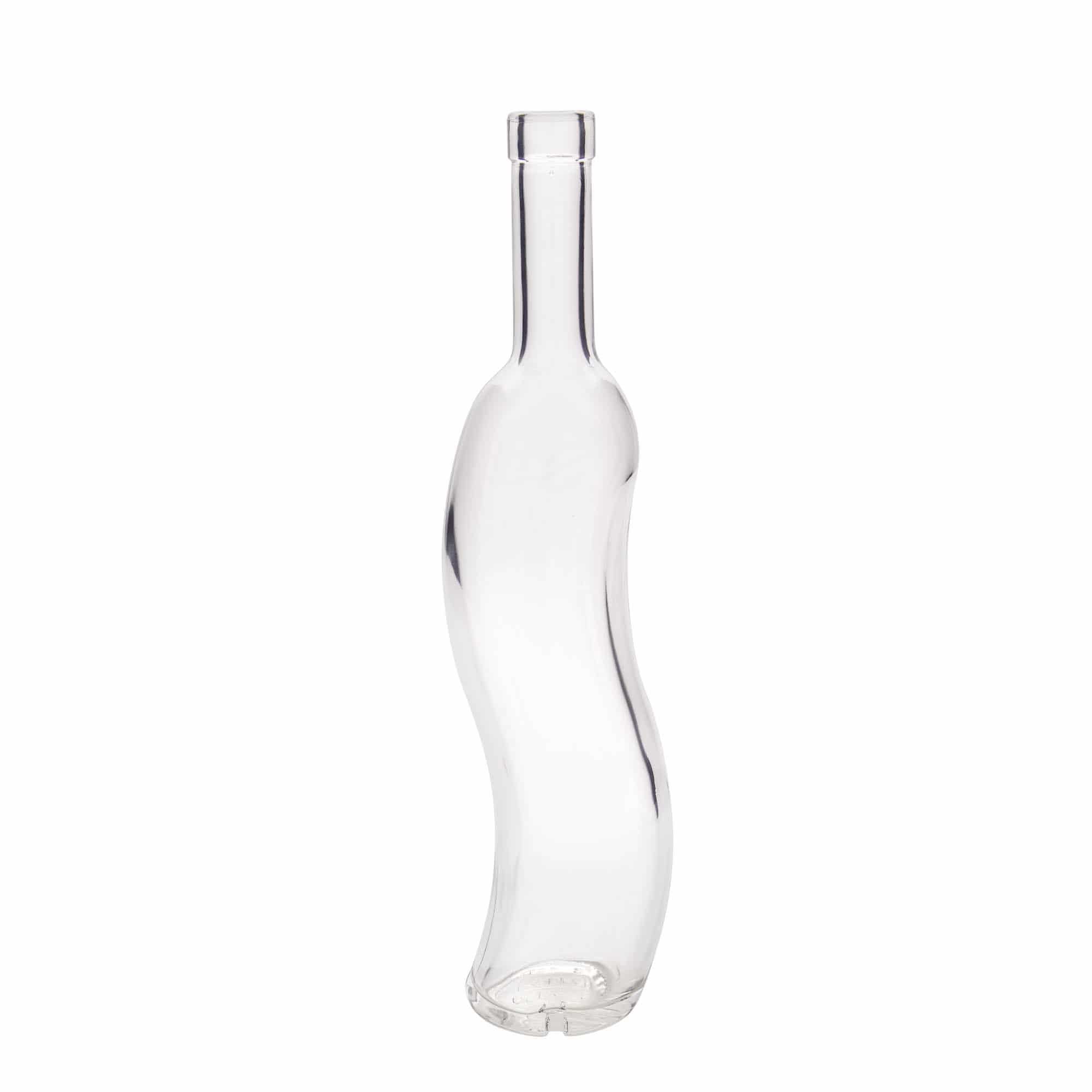 500 ml Glasflasche 'La-Ola', halbrund, Mündung: Kork 500 ml Glasflasche 'La-Ola', halbrund, Mündung: Kork