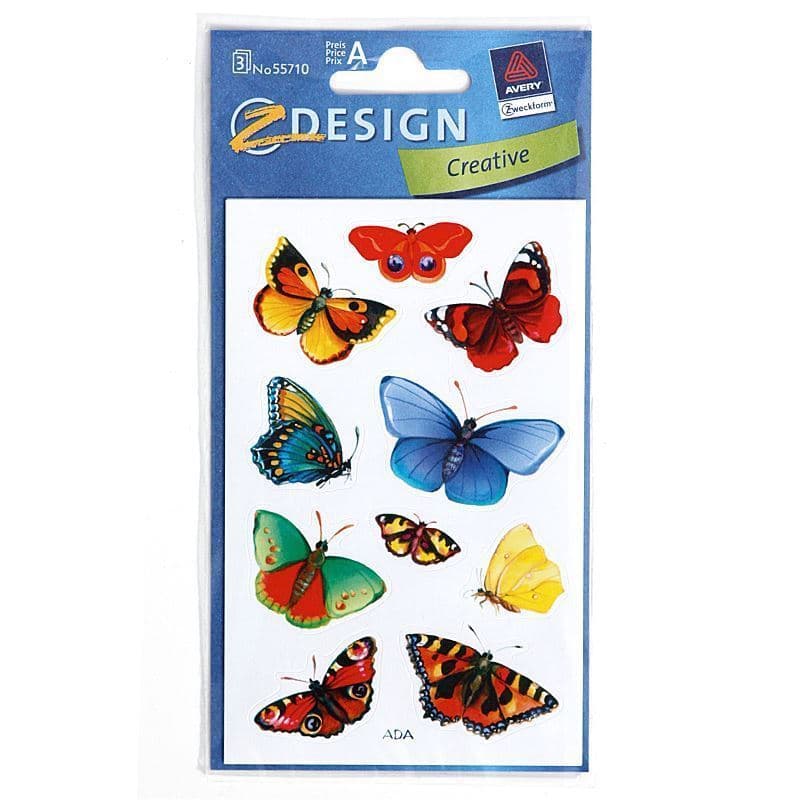 Zweckform Sticker 'Große Schmetterlinge', Papier, mehrfarbig